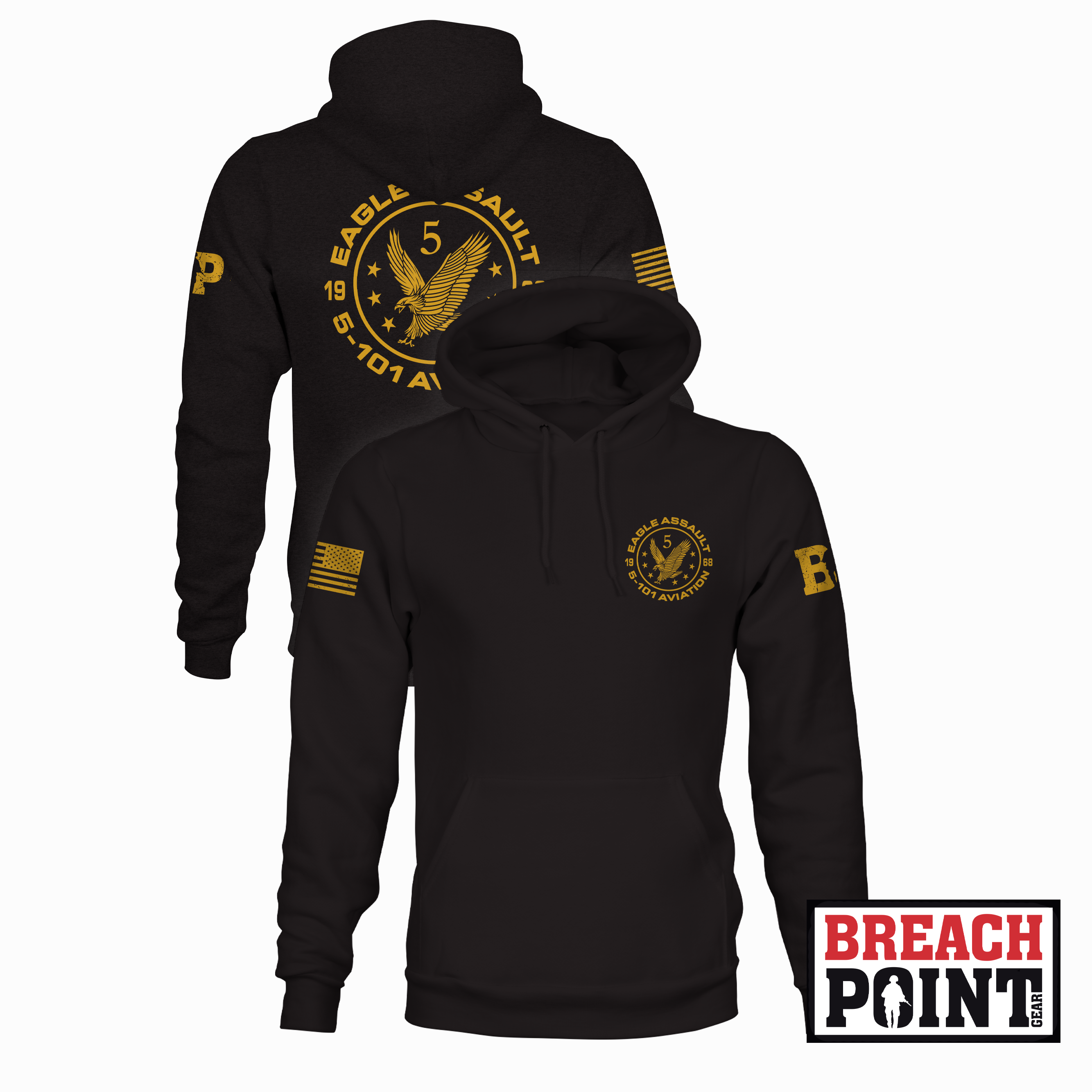 "EAGLE ASSAULT" 5-101st Combat Aviation Brigade - Hoodie (B89-BP-1)