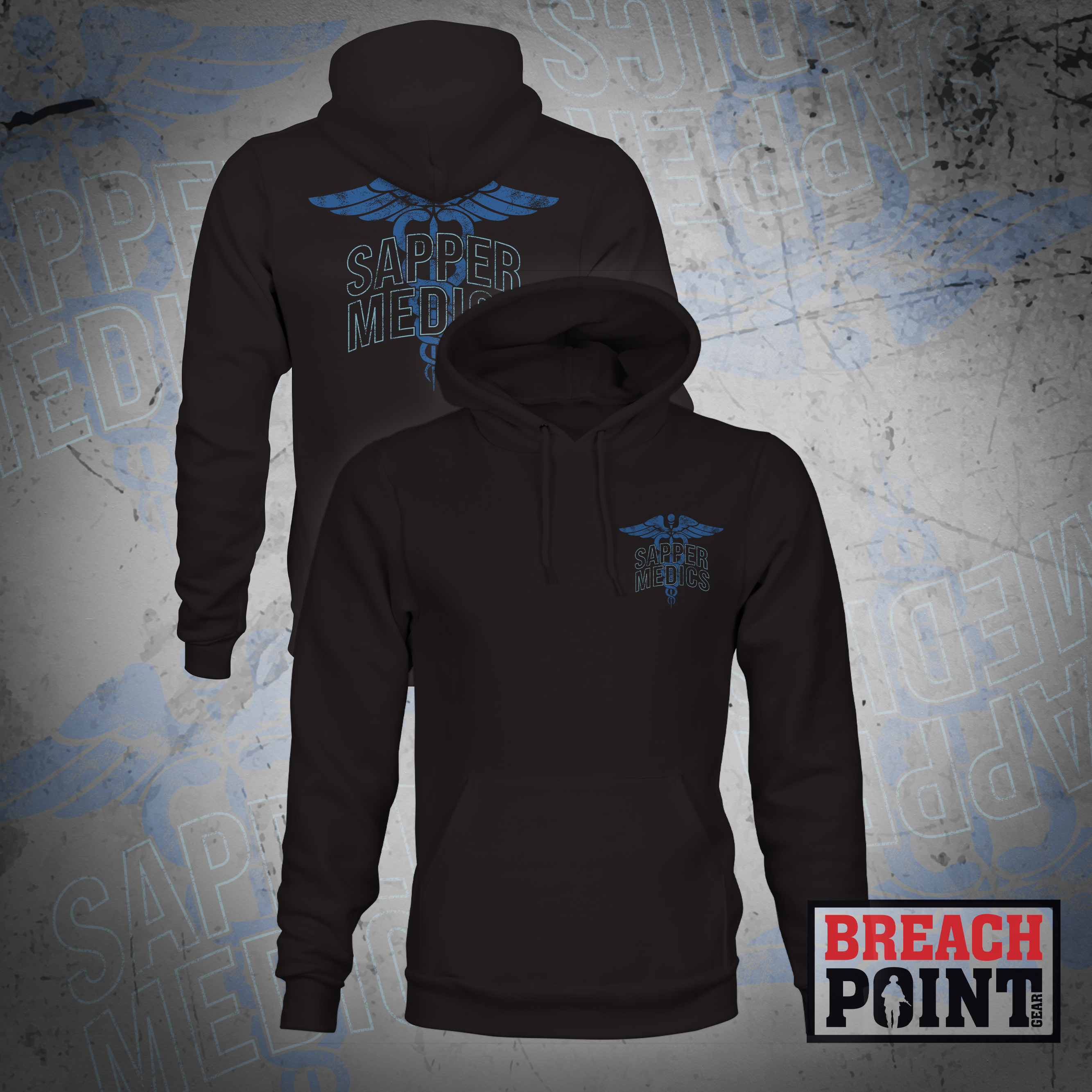 "SAPPER MEDICS" 130th Engineer Brigade - Hoodie (B84-BP)