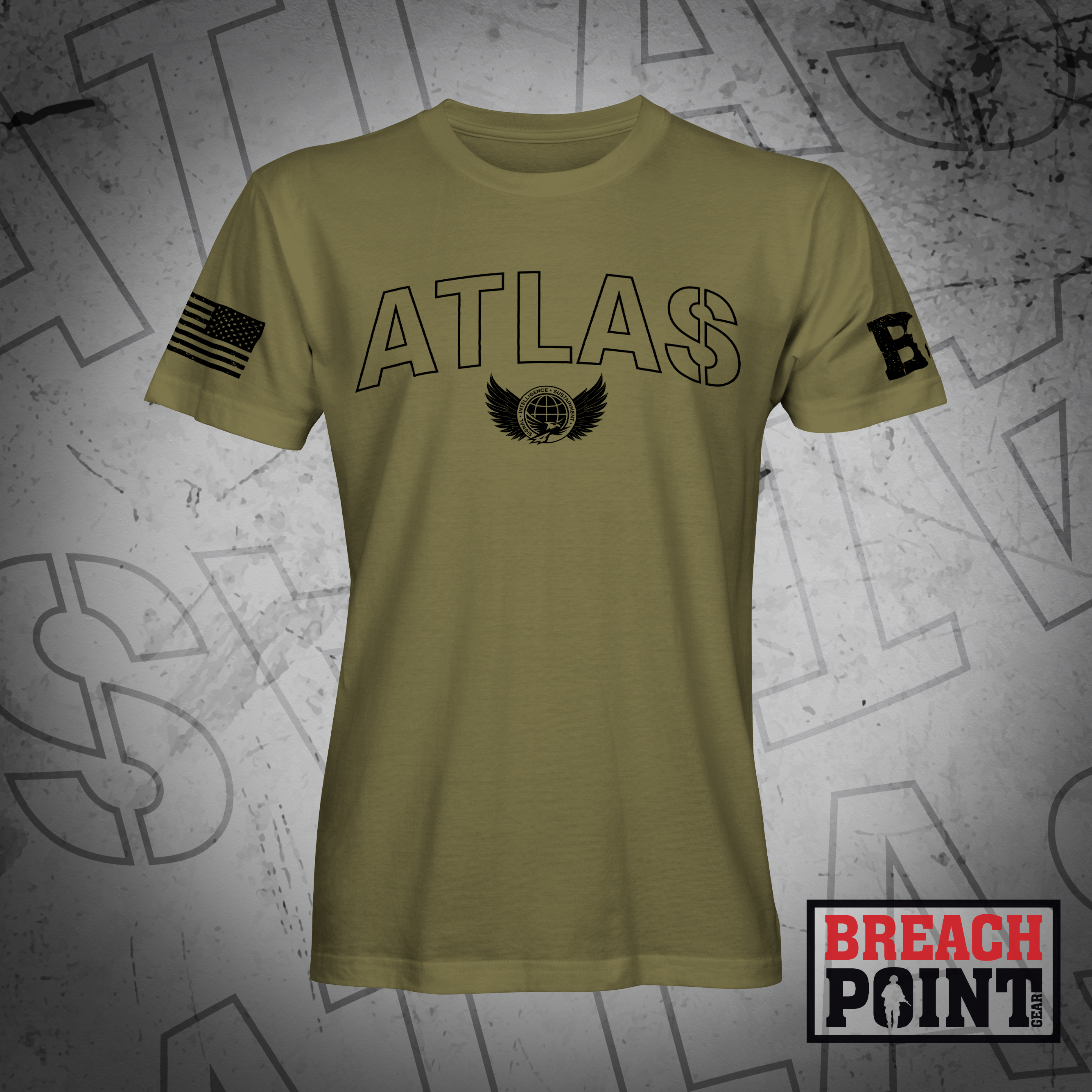 "ATLAS" SIS/Headquarters and Headquarters Battalion, 101st Airborne Division - Military Tee (B86-BP)