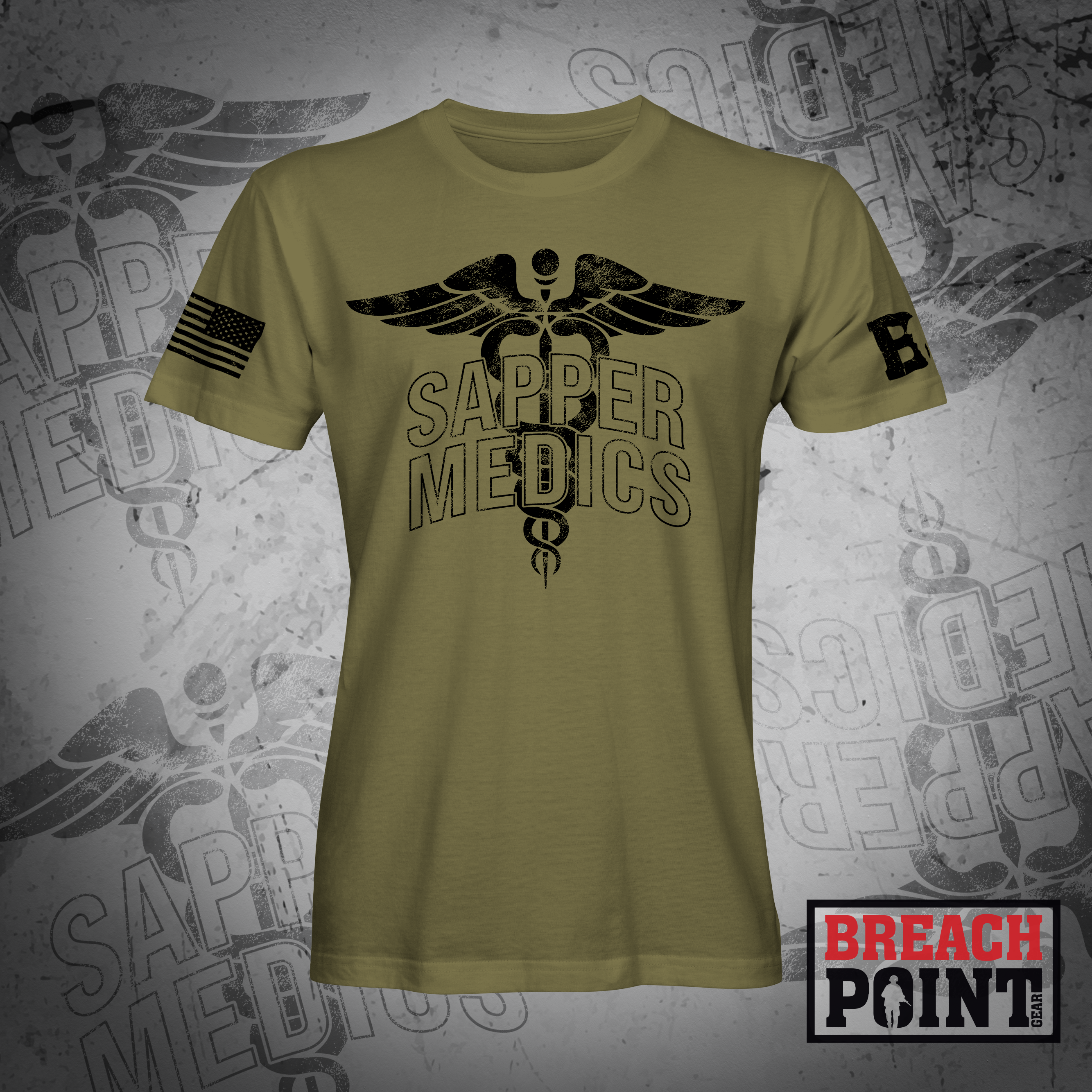 "SAPPER MEDICS" 130th Engineer Brigade - Military Tee (B84-BP)