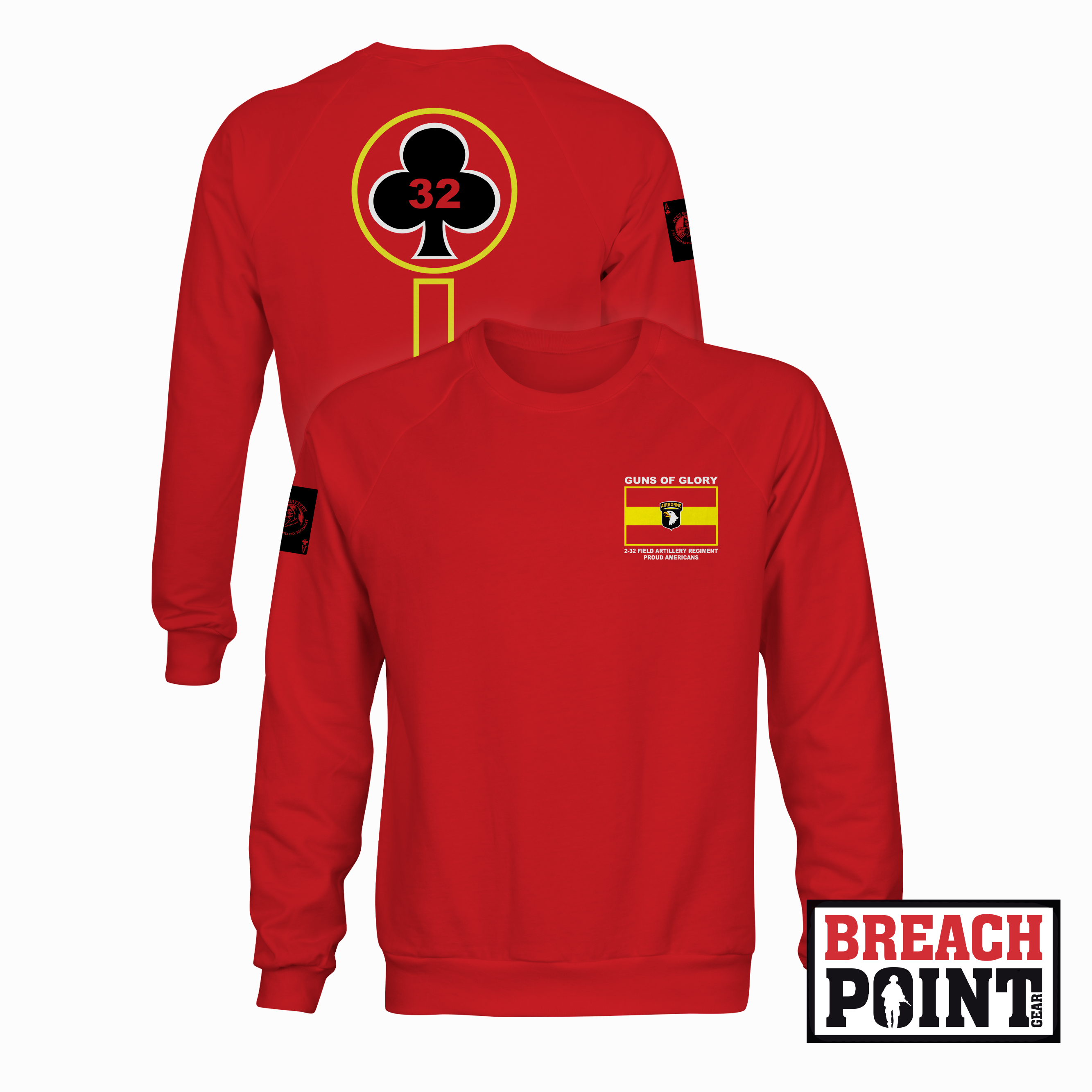 "ACES" A/2-32nd Field Artillery Regiment - Sweatshirt (B106)