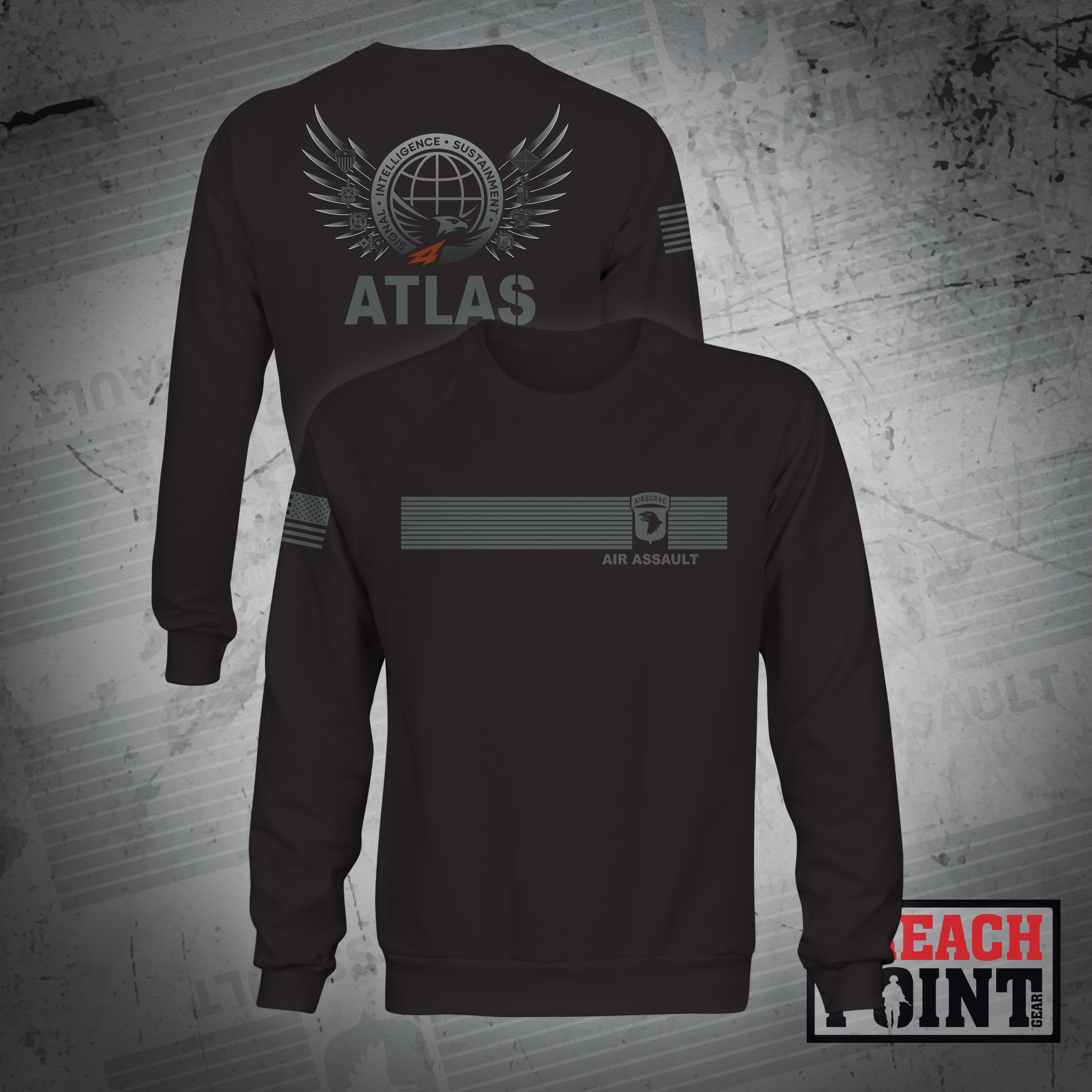 "ATLAS" SIS/Headquarters and Headquarters Battalion, 101st Airborne Division - Sweatshirt (B86-1)