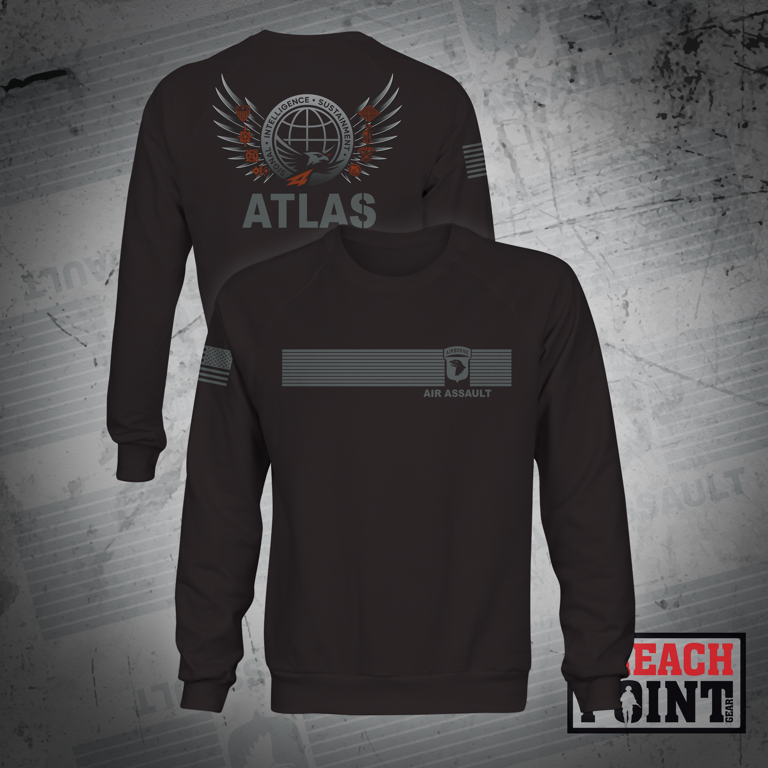 "ATLAS" SIS/Headquarters and Headquarters Battalion, 101st Airborne Division - Sweatshirt (B86-2)