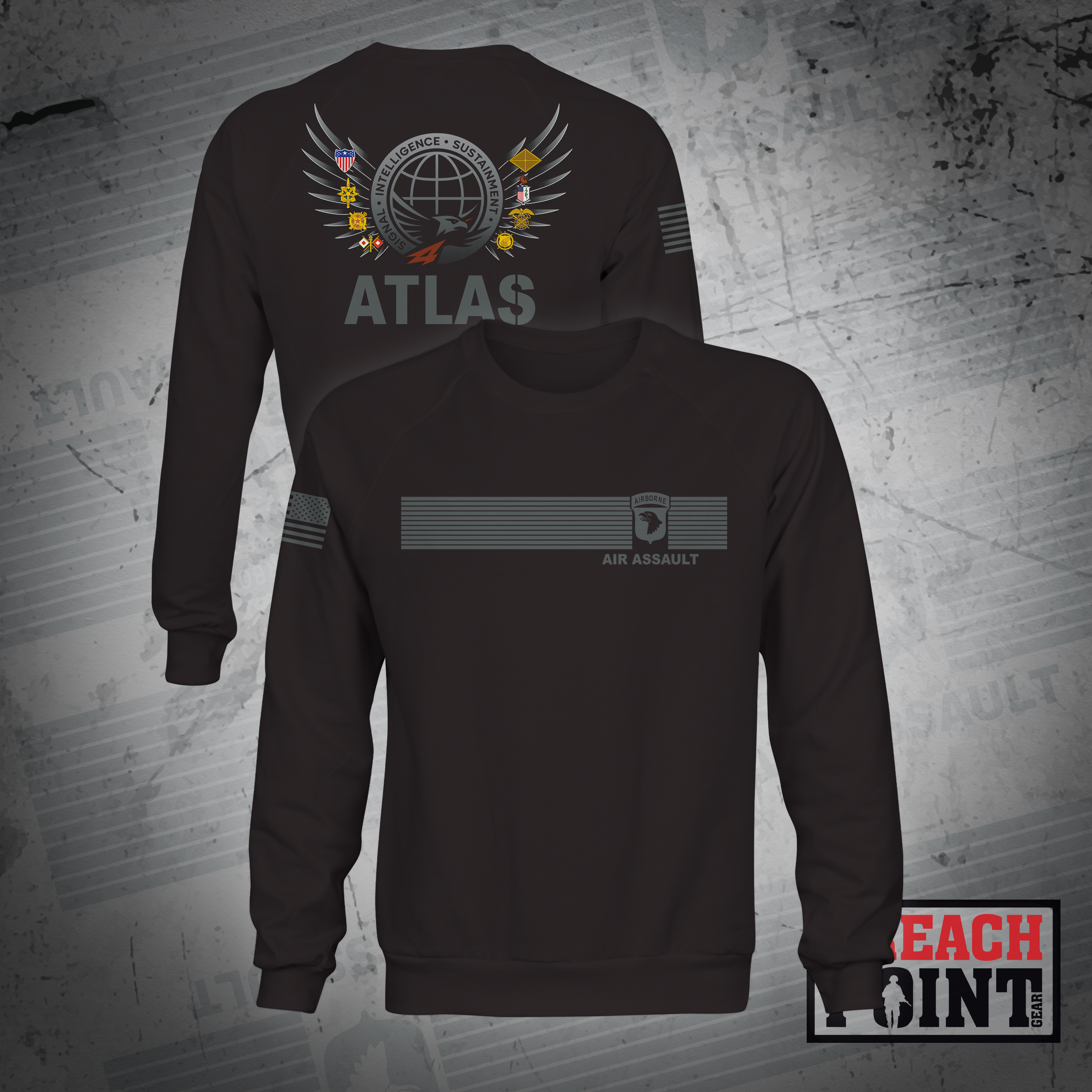 "ATLAS" SIS/Headquarters and Headquarters Battalion, 101st Airborne Division - Sweatshirt (B86-3)