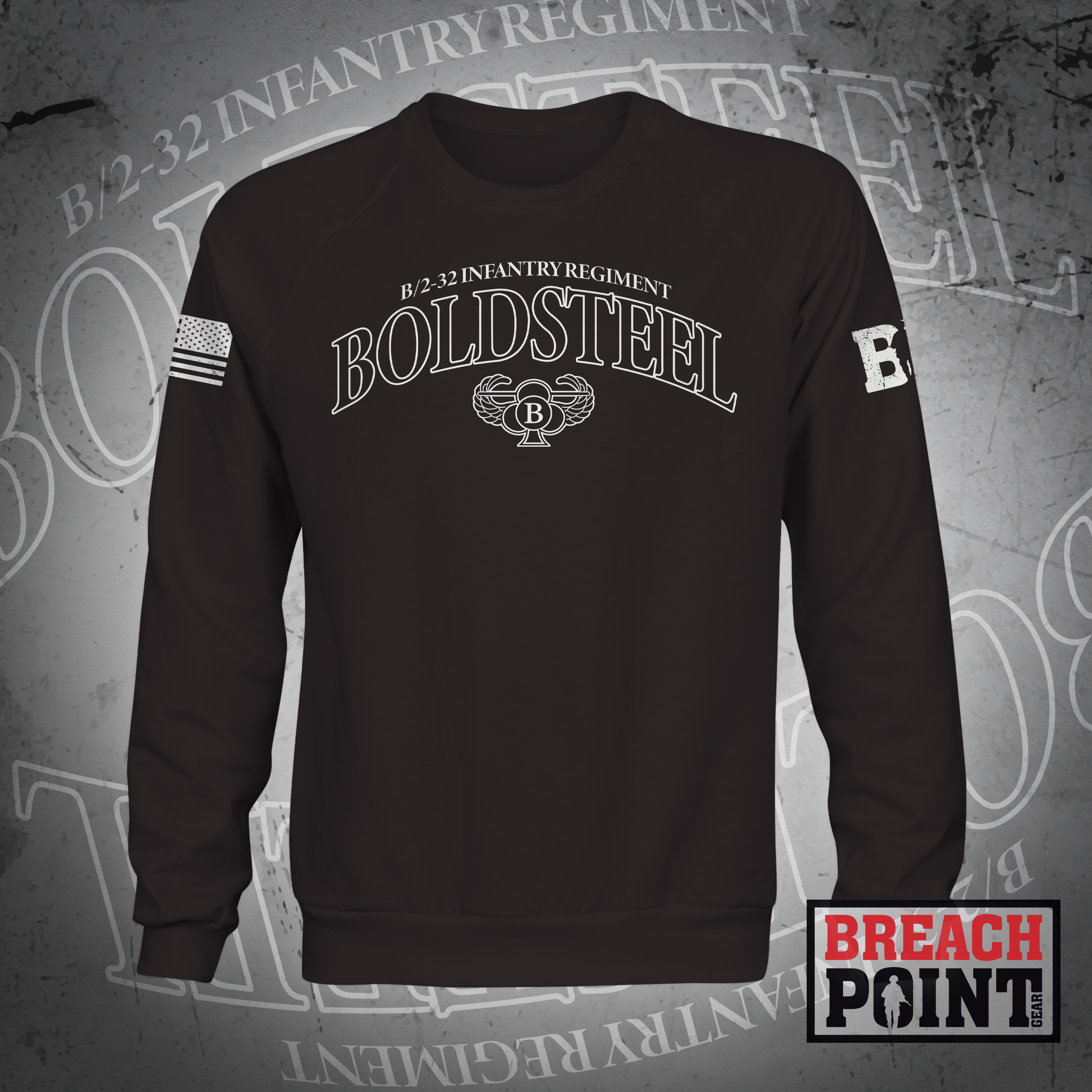 "BOLDSTEEL" 2-32 Field Artillery Regiment - Sweatshirt (B81-BP)