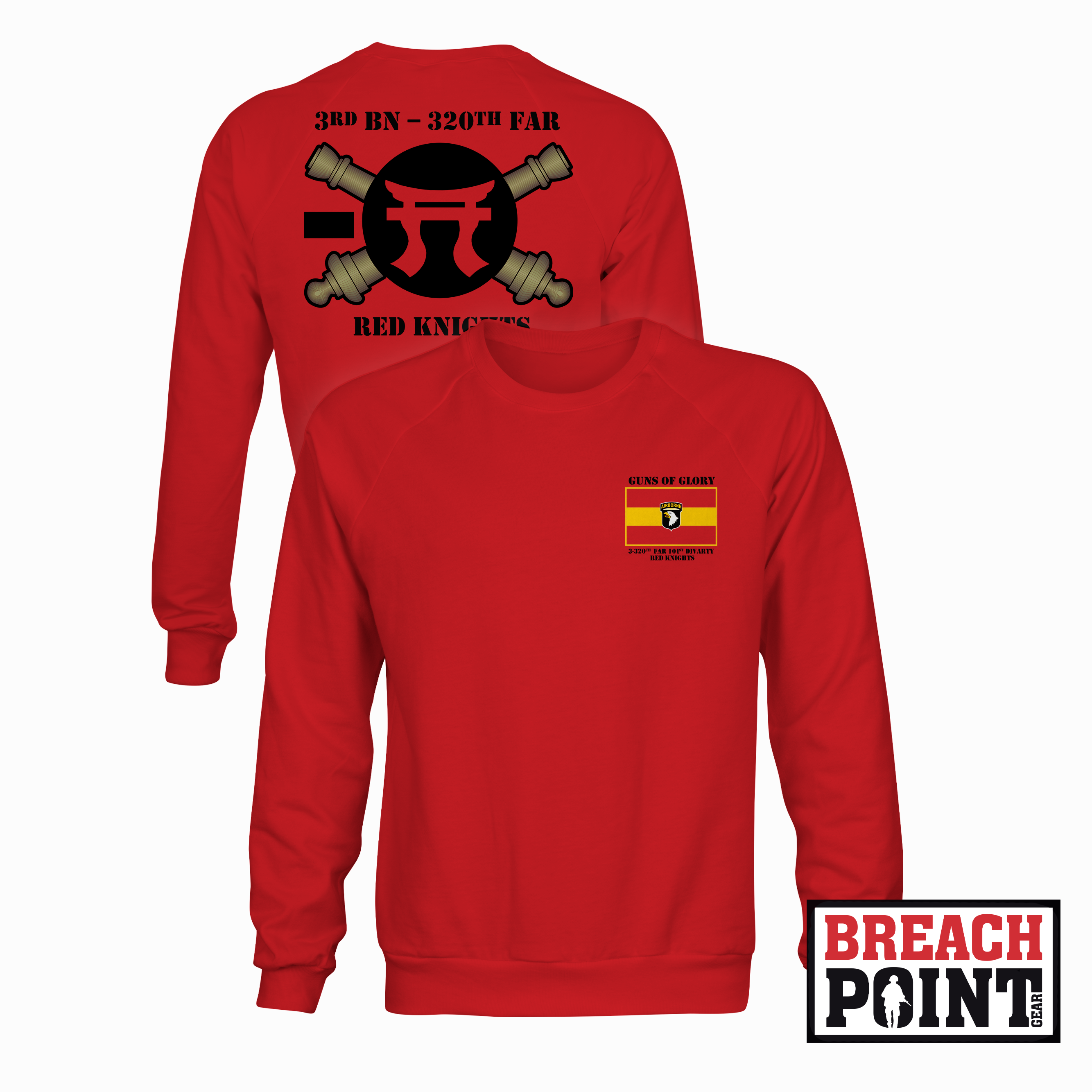 "RED KNIGHTS" 3-320th Field Artillery Regiment - Sweatshirt (A04-3)