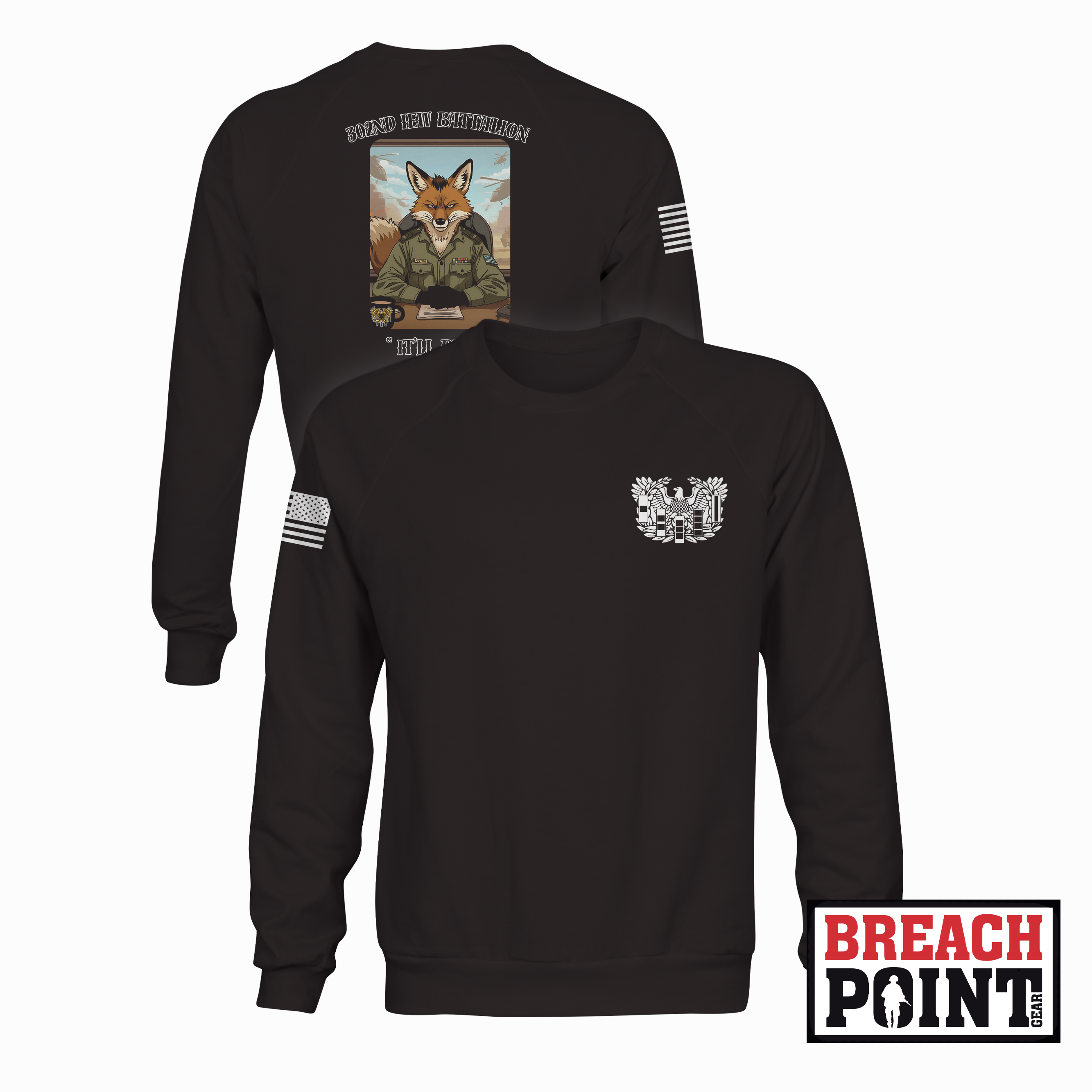 "WARRANT OFFICERS" 302nd Intelligence and Electronic Warefare Battalion - Sweatshirt (B90-1)