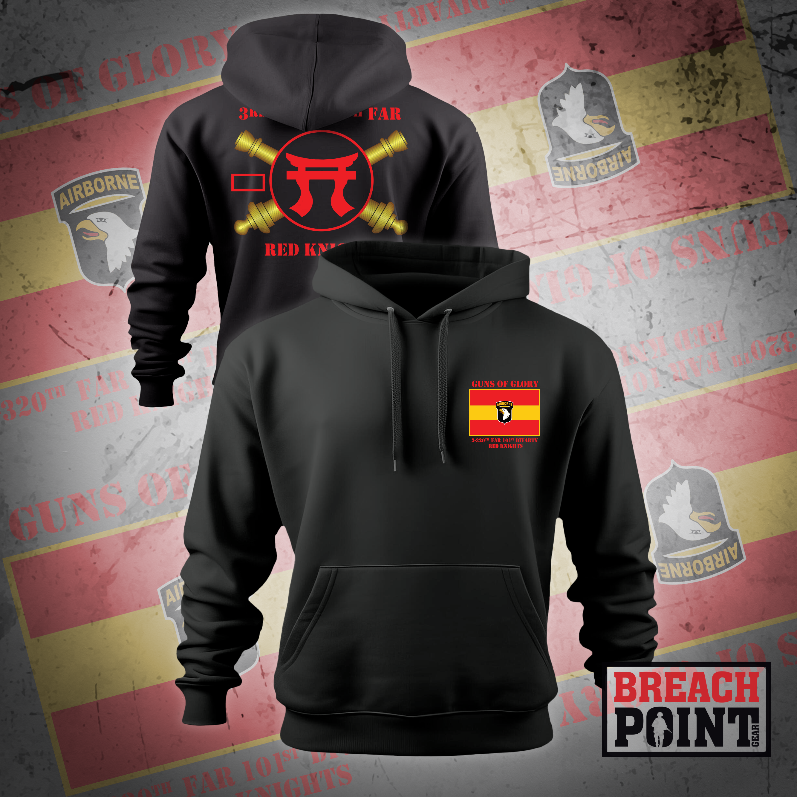 "RED KNIGHTS" 3-320th Field Artillery Regiment - Hoodie (2)