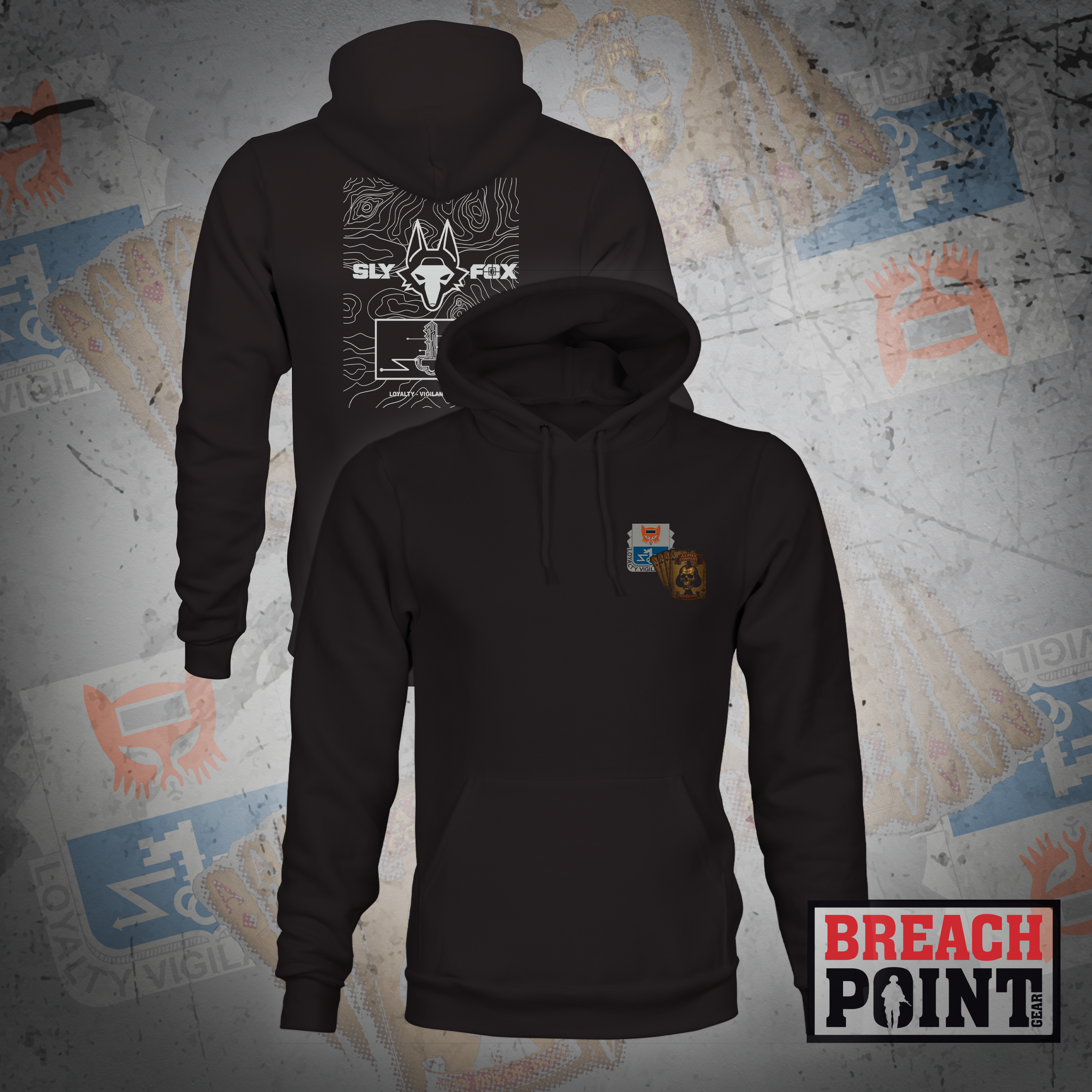 "ACES" A/302nd Intelligence and Electronic Warefare Battalion - Hoodie (B82)