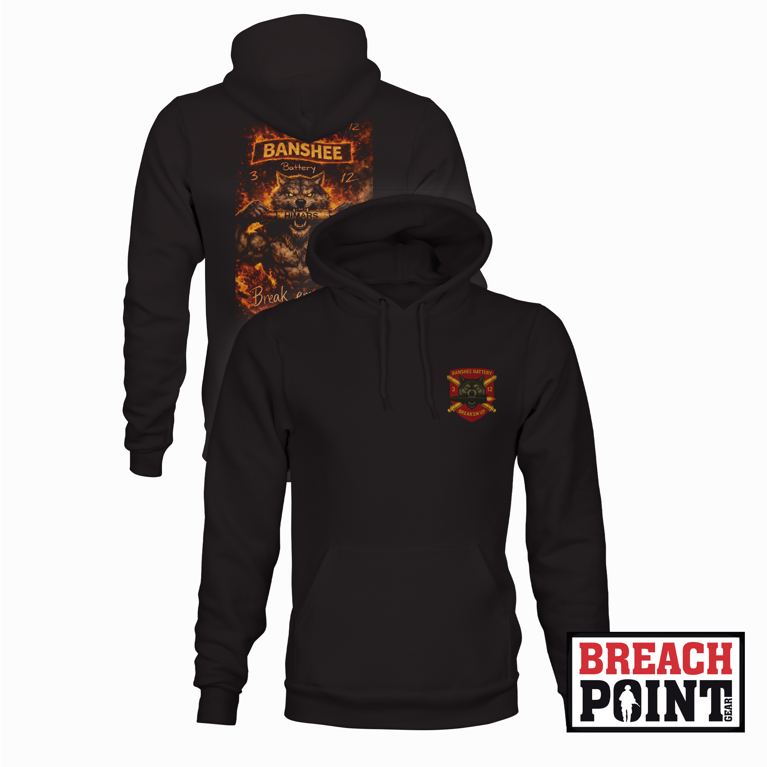 "BANSHEE" B/3-12th Field Artillery Regiment - Hoodie (B115)