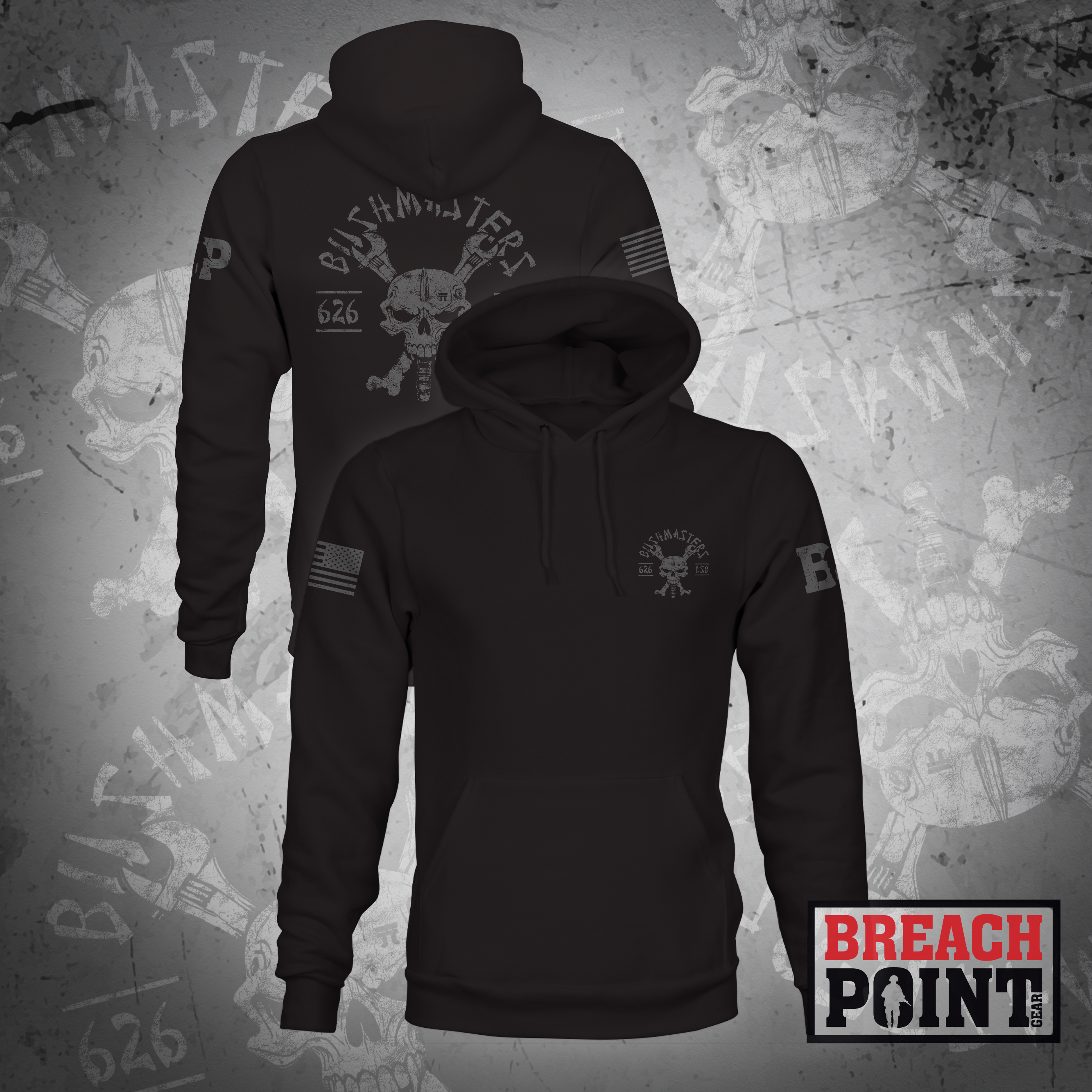 "BUSHMASTERS" B/626th Light Support Battalion - Hoodie (B83-BP)