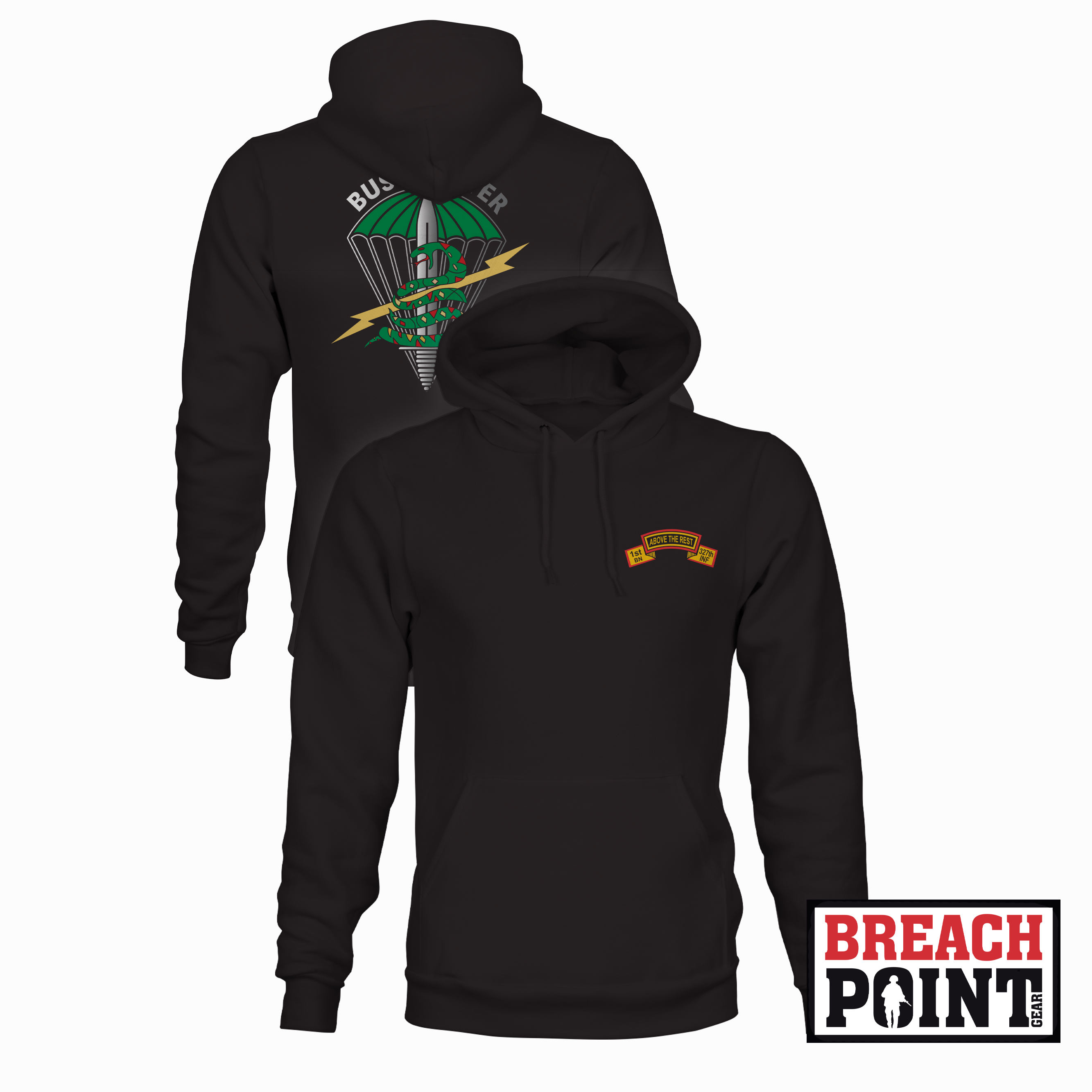 "BUSHMASTER" B/1-327th Infantry Regiment - Hoodie (B111-2)