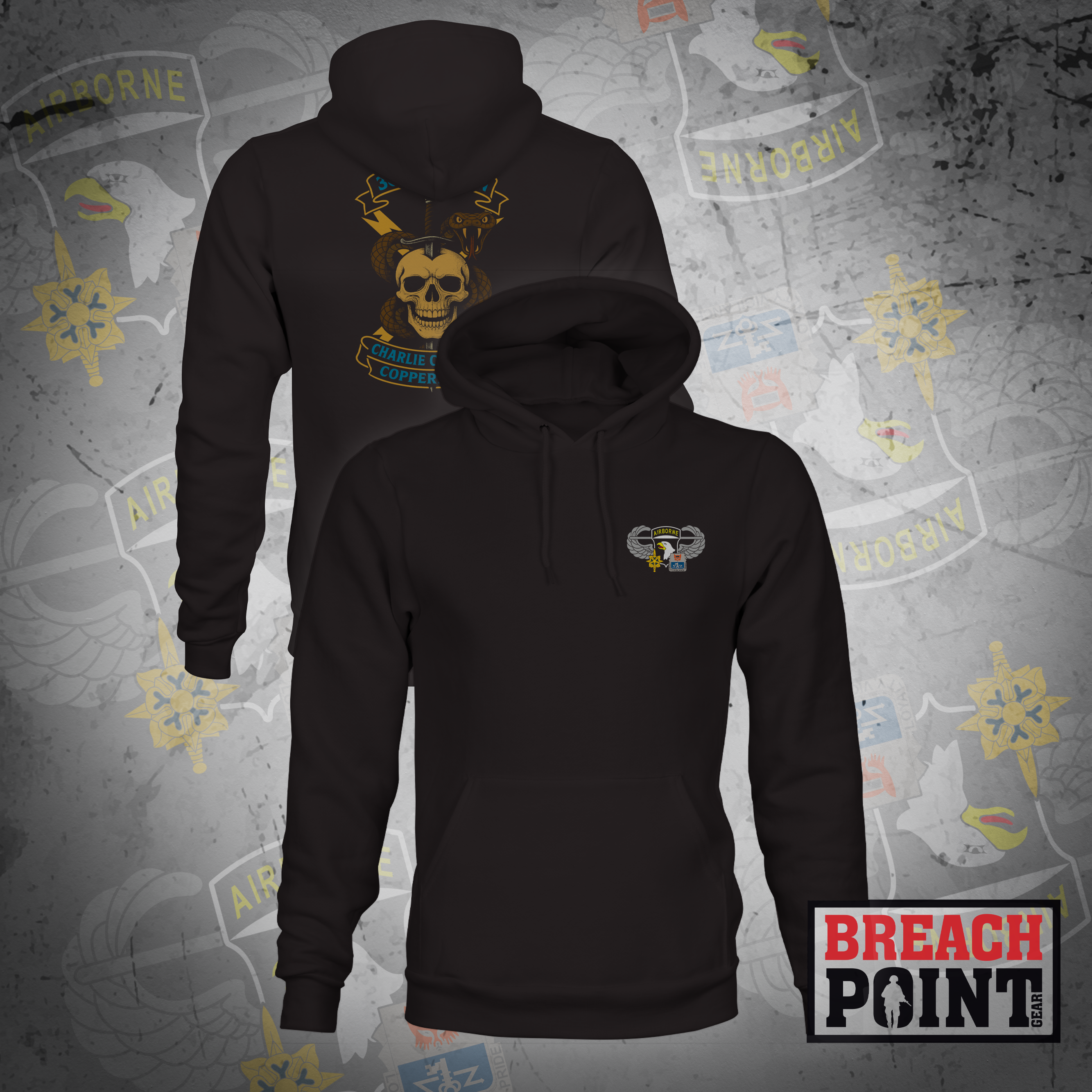 "COPPERHEADS" C/302nd Intelligence and Electronic Warefare Battalion - Hoodie (B80)