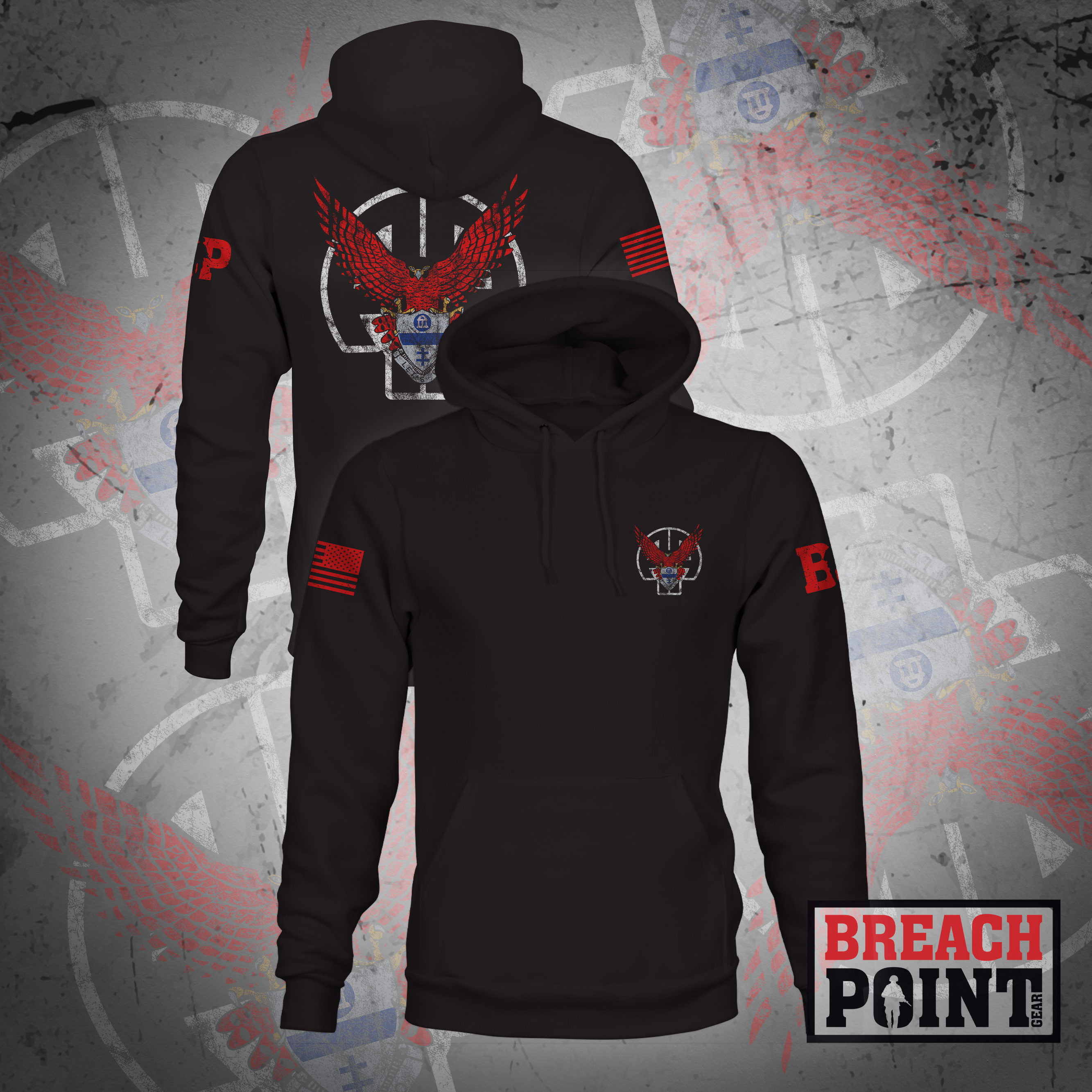 "RED FALCONS" 1-325th Parachute Infantry Regiment - Hoodie (A29_BP-1)