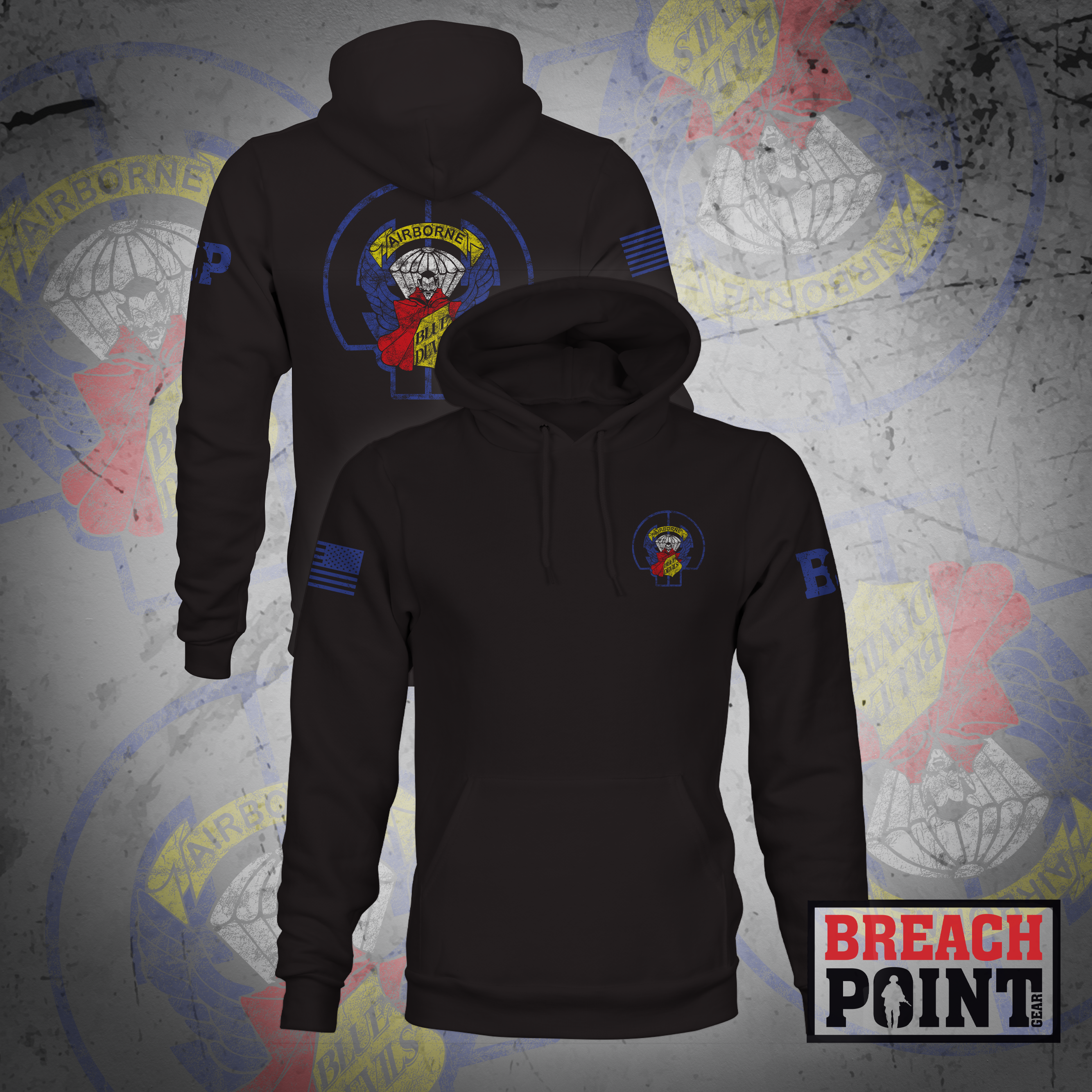 "BLUE DEVILS" 3-504th Parachute Infantry Regiment - Hoodie (A28_BP-1)