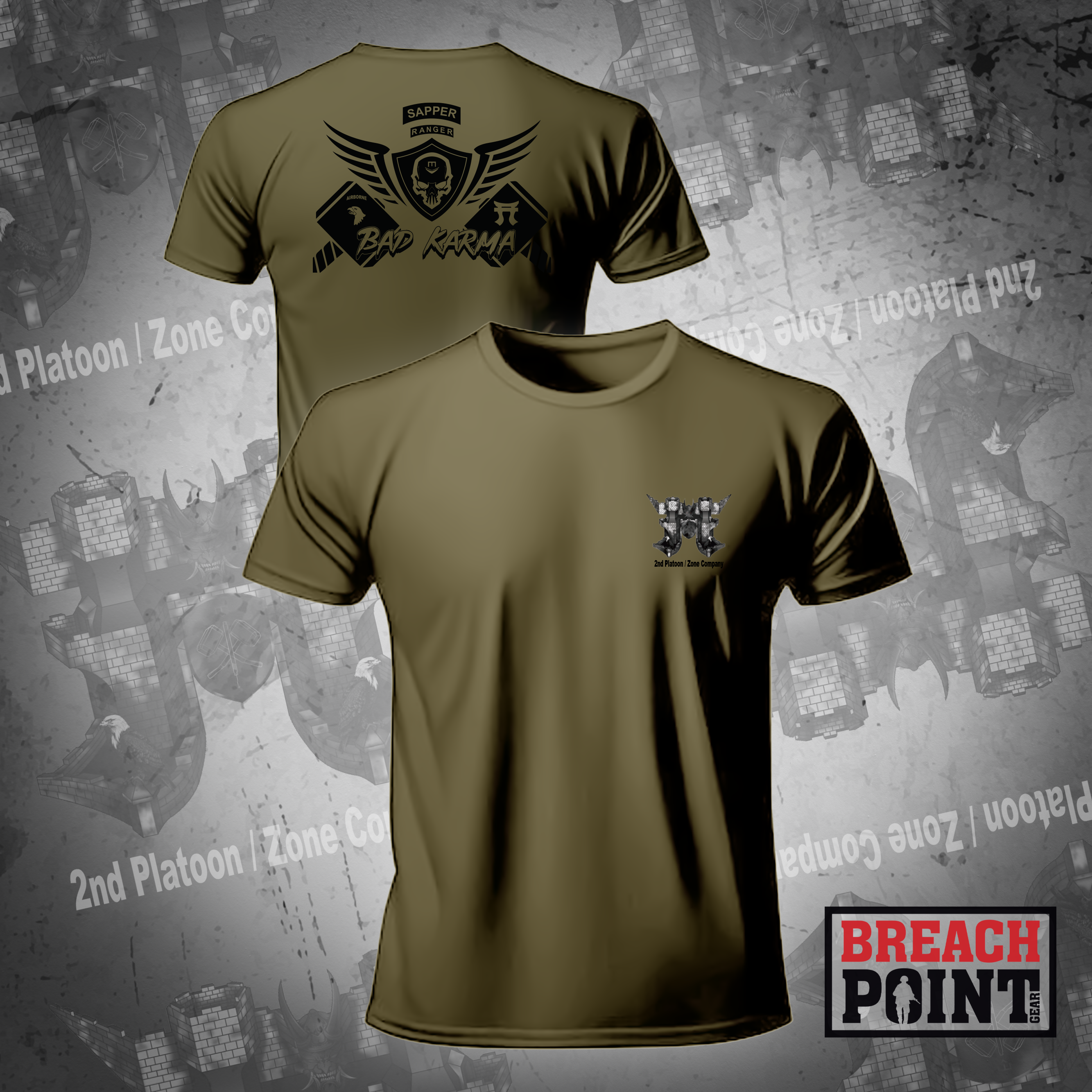 "BAD KARMA" 2/D CEC-I/326th Division Engineer Battalion - Military Tee