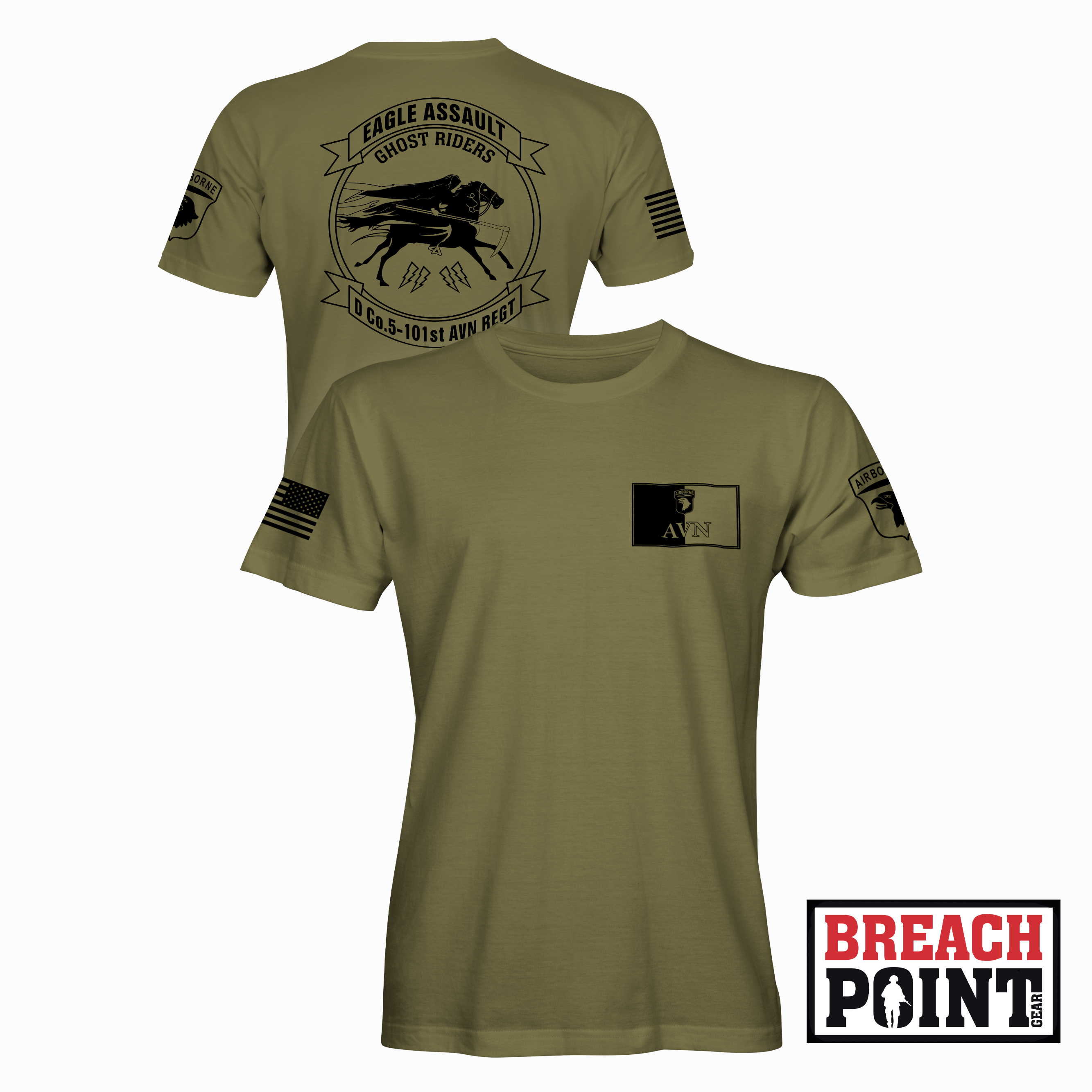 "GHOST RIDERS" D/5-101st Combat Aviation Brigade - Military Tee (B109)