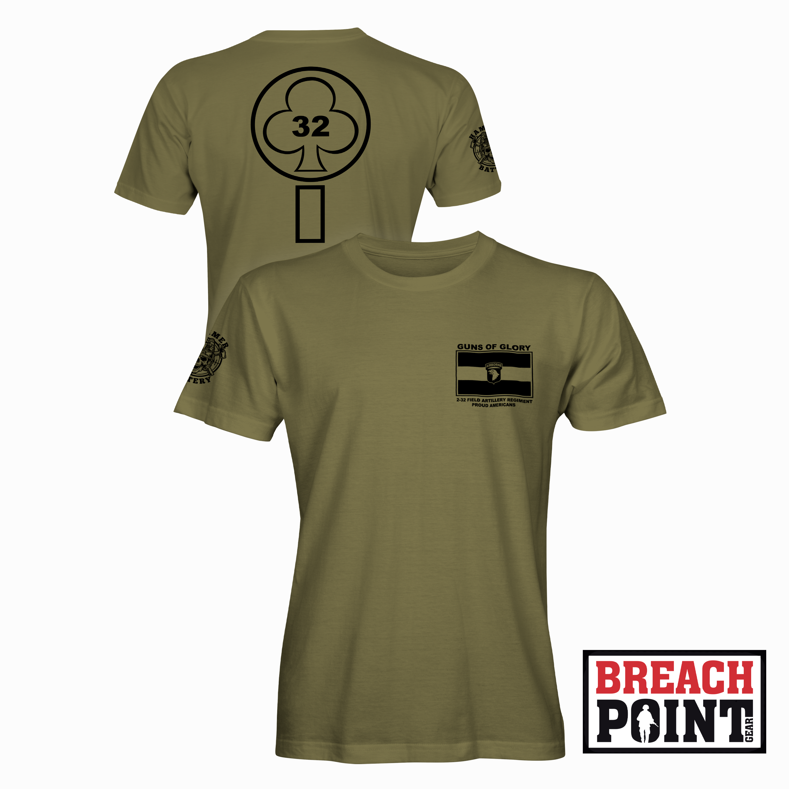 "HAMMER" HHB/2-32 Field Artillery Regiment - Military Tee (B24-2)