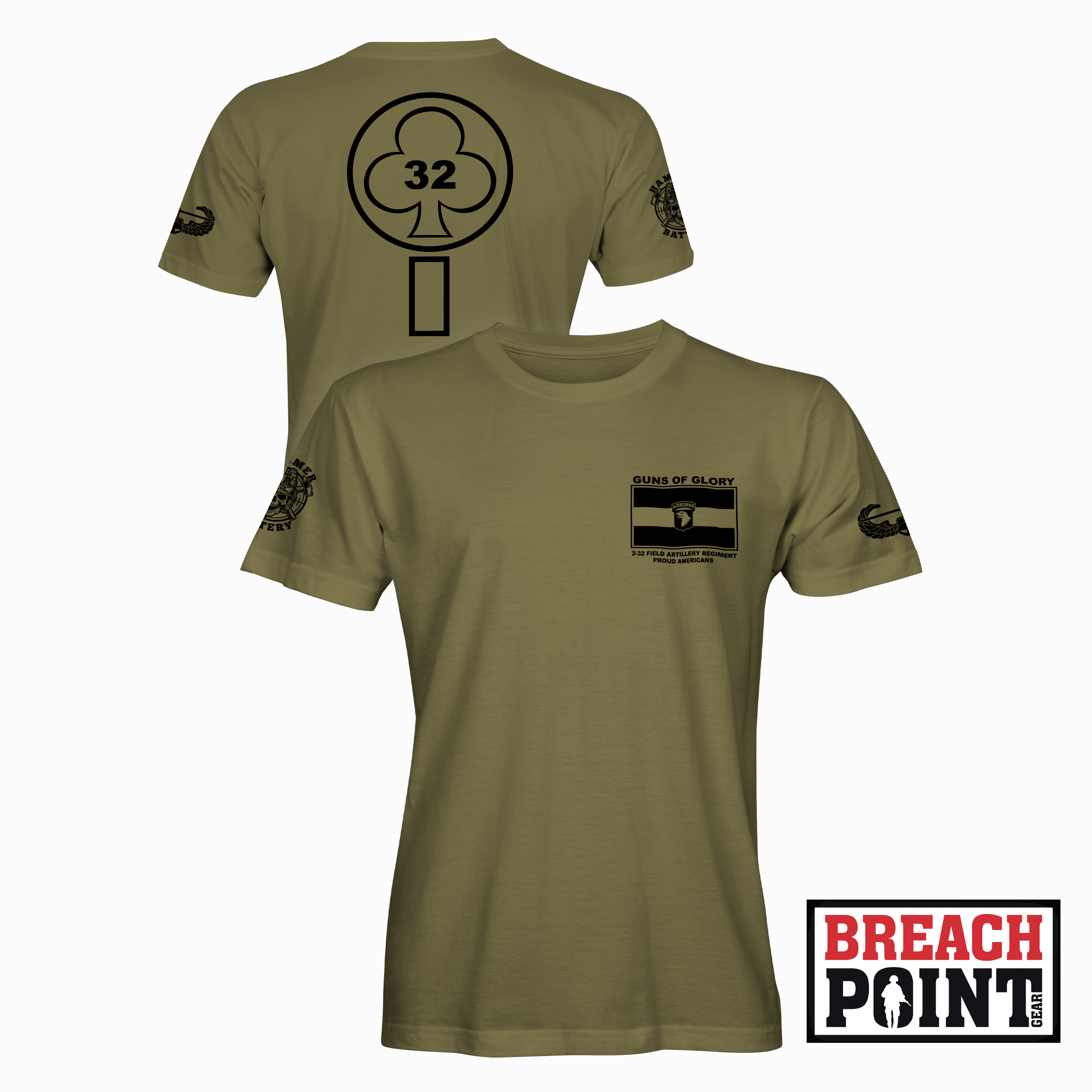 "HAMMER" HHB/2-32 Field Artillery Regiment - Military Tee (B24-2)