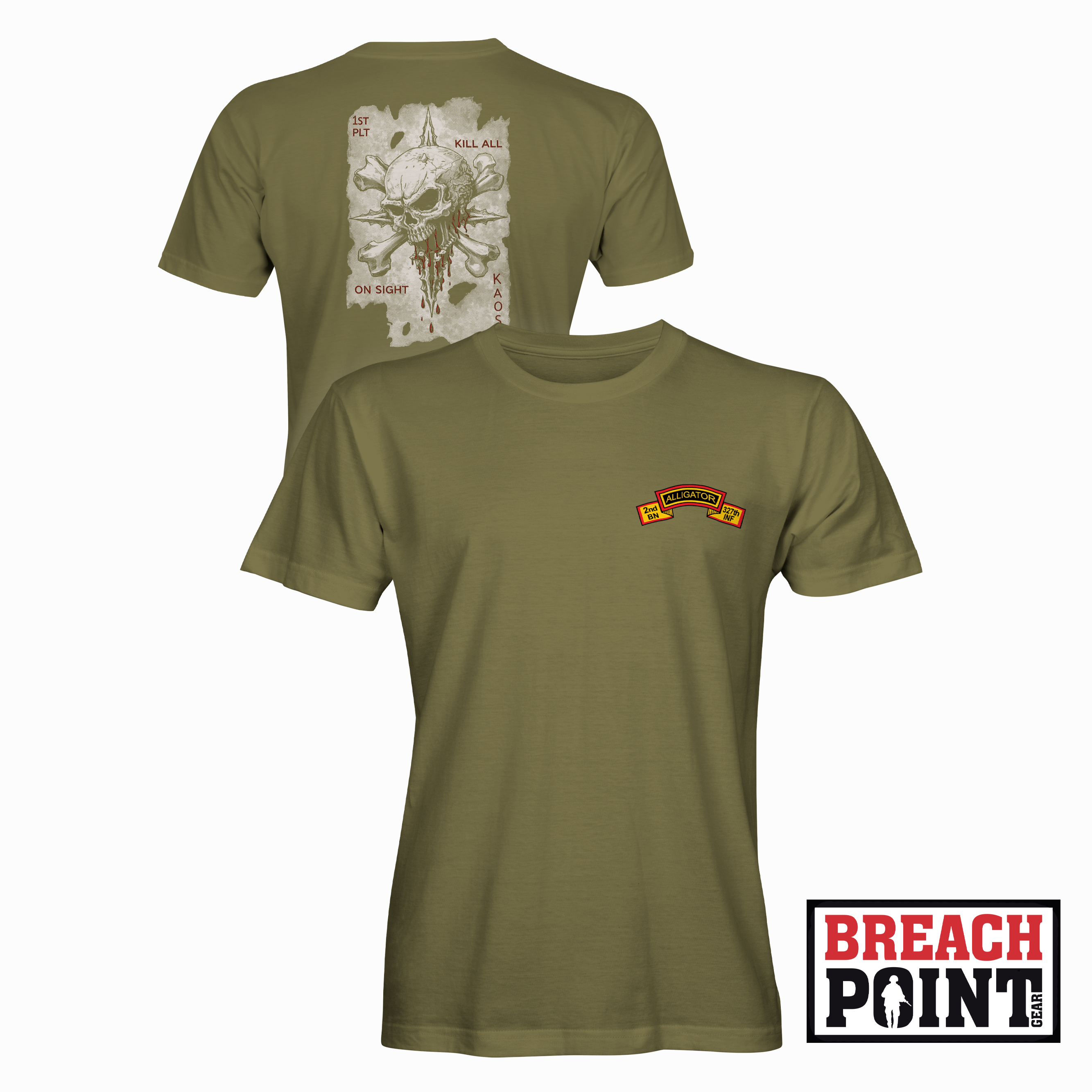 "KAOS" 1/A/2-327th Infantry Regiment - Military Tee (B101-2)