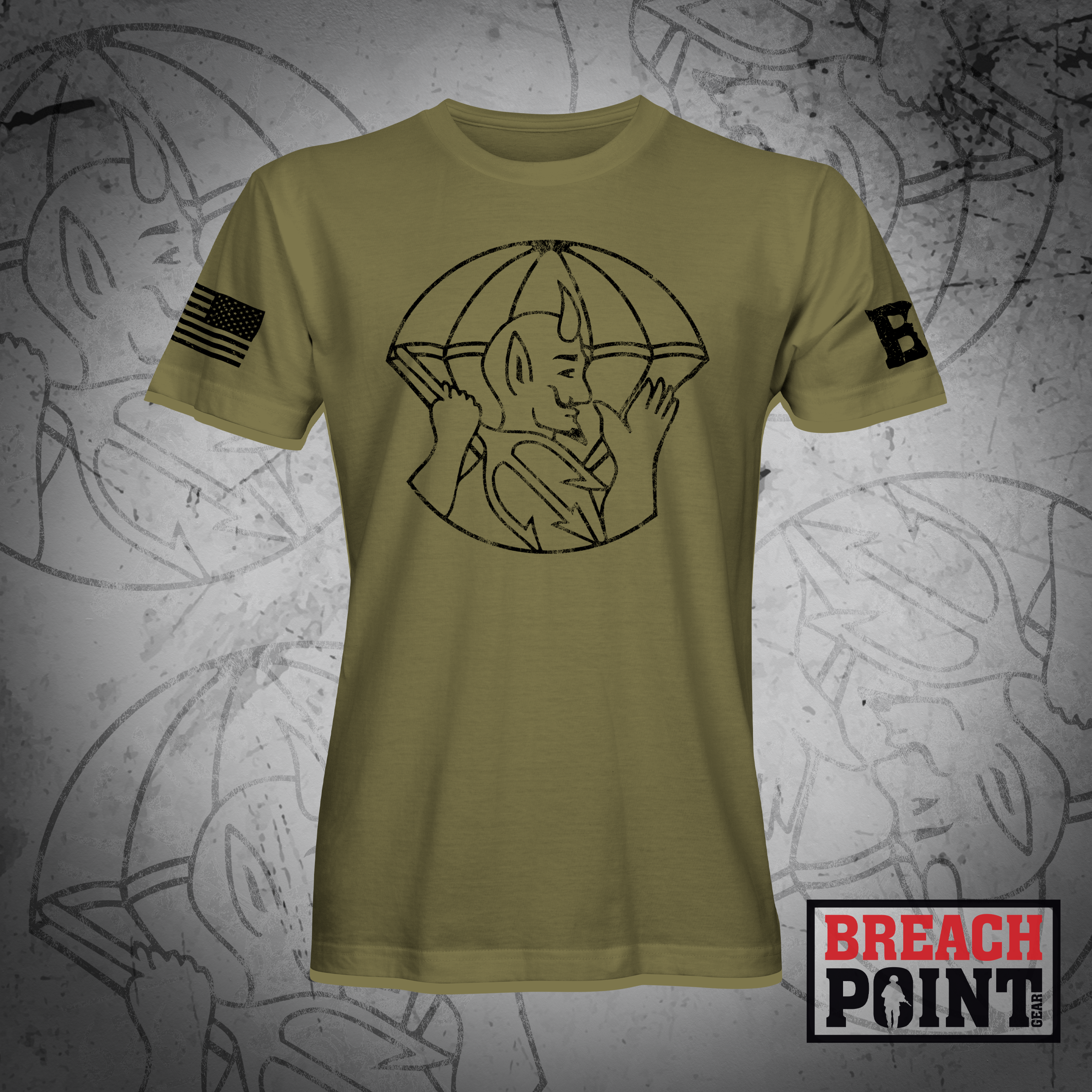 "RED DEVILS" 1-504th Parachute Infantry Regiment - Military Tee (A26_BP-3)