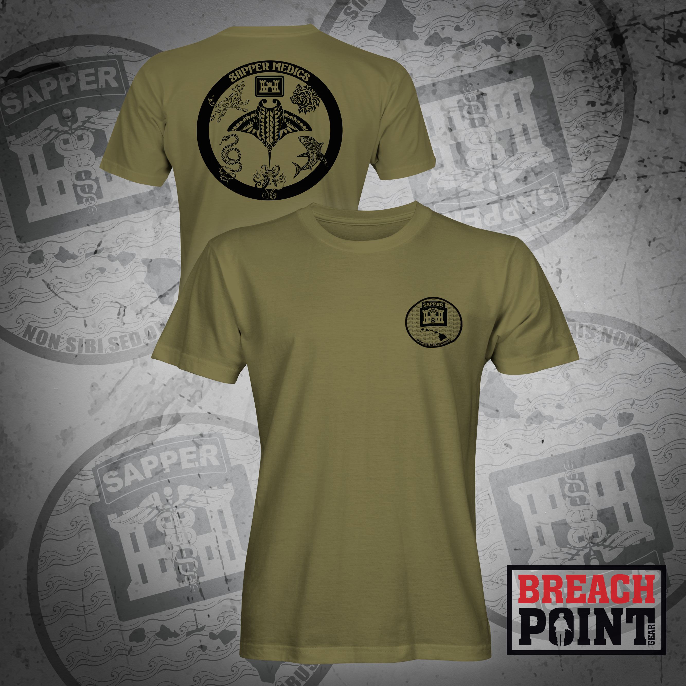 "SAPPER MEDICS" 130th Engineer Brigade - Military Tee (B84)