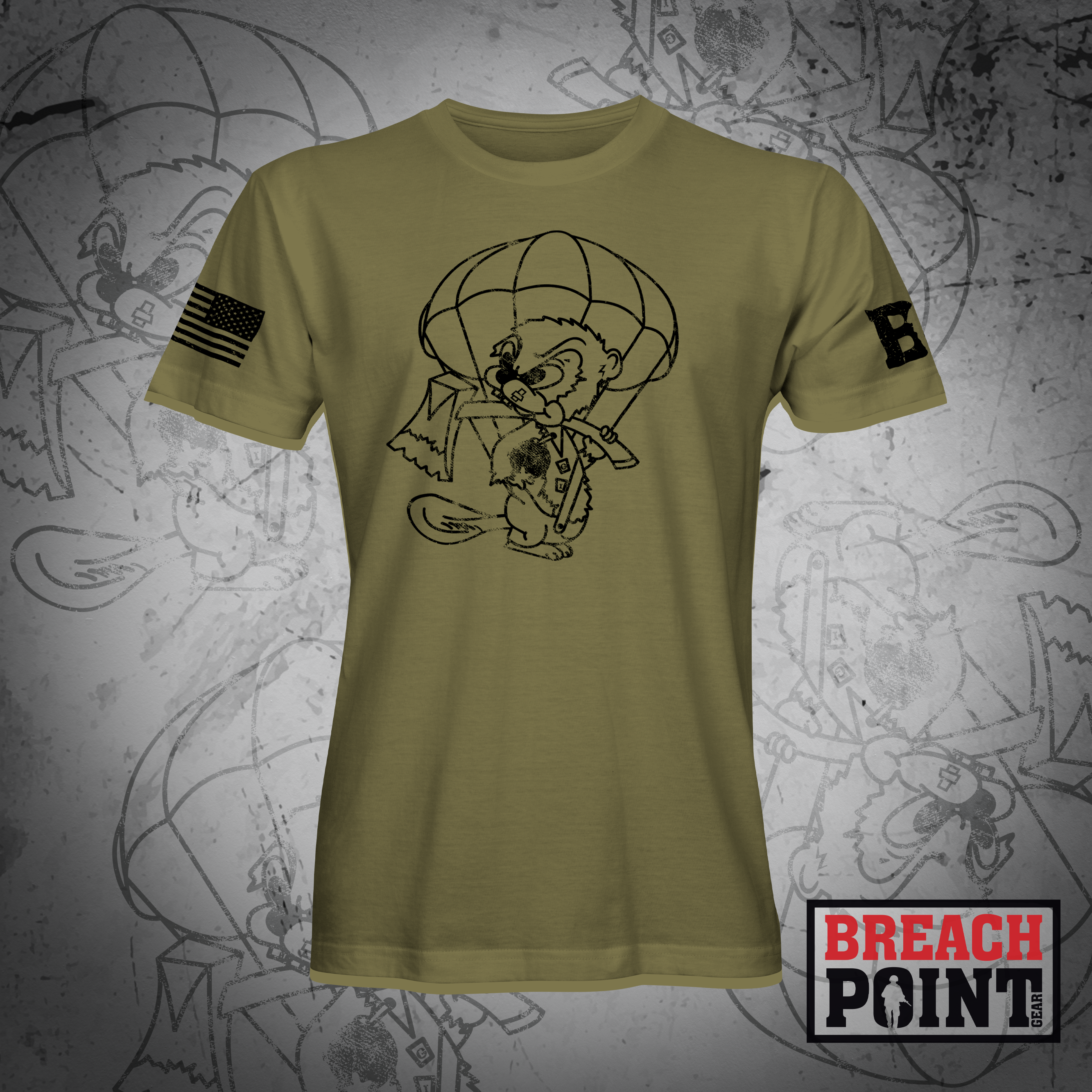 "SKY BEAVERS" 127th Engineer Battalion - Military Tee (A25_BP-1)