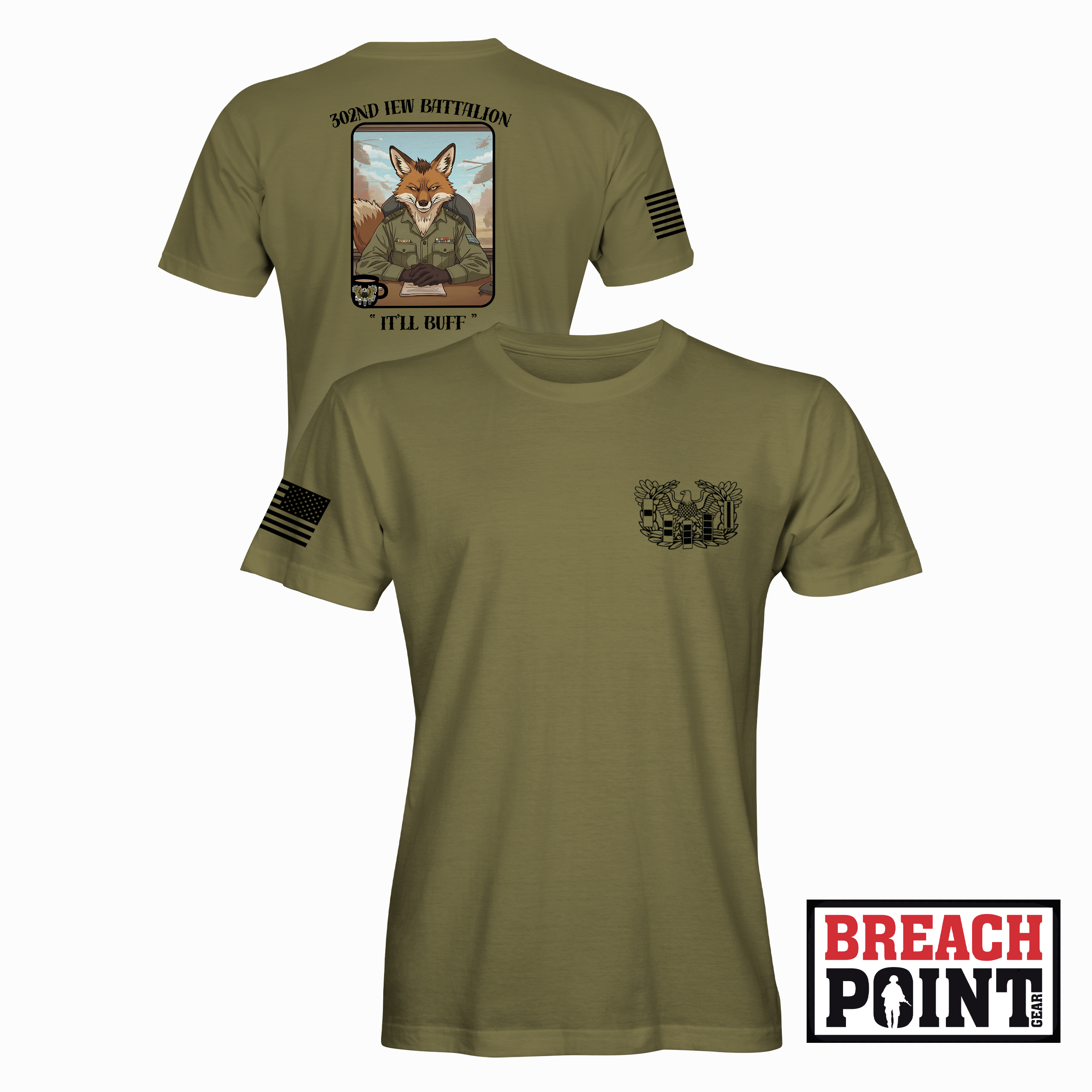 "WARRANT OFFICERS" 302nd Intelligence and Electronic Warefare Battalion - Military Tee (B90-2)