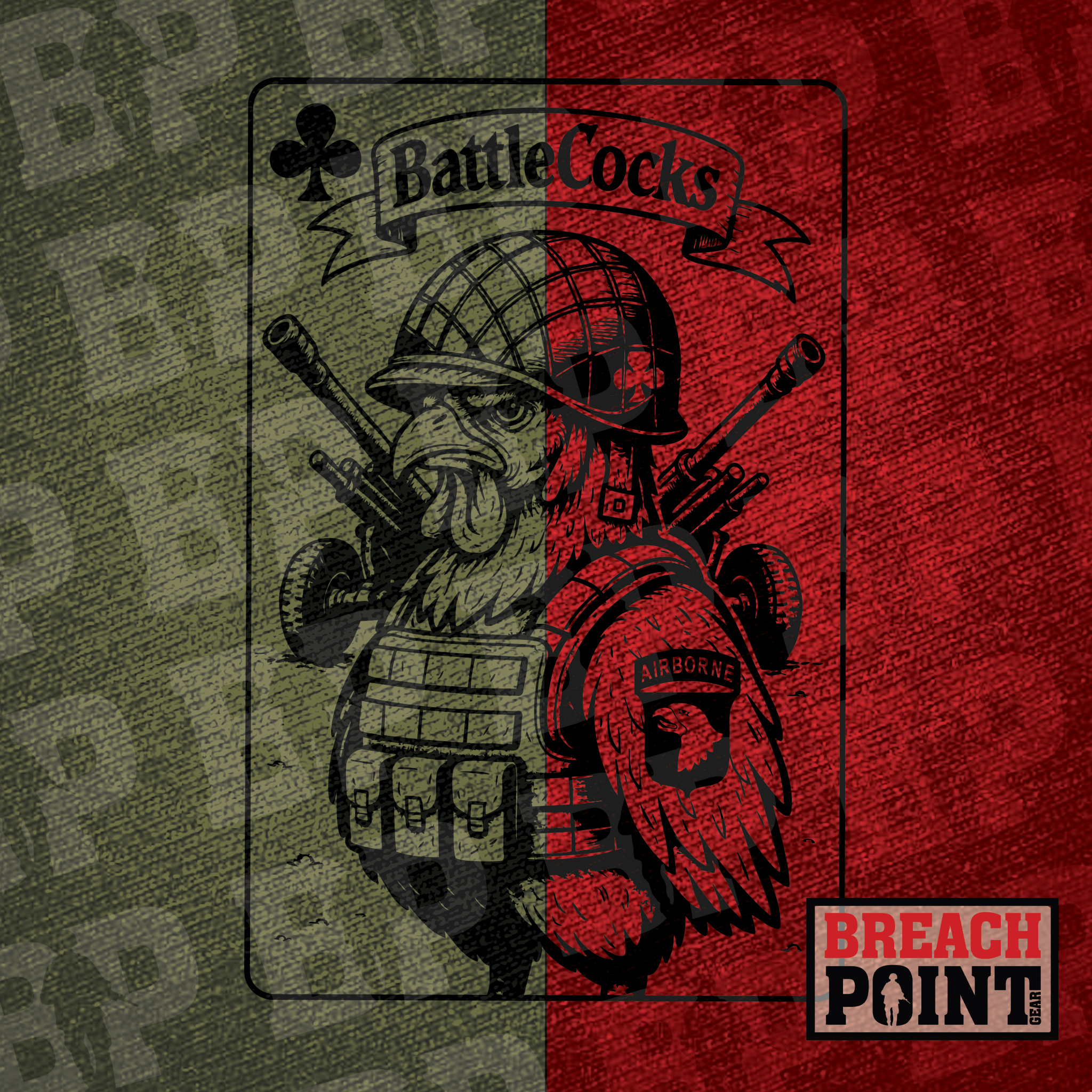 "BATTLECOCKS" 2/B/2-32 Field Artillery Regiment - T-Shirt (B105)