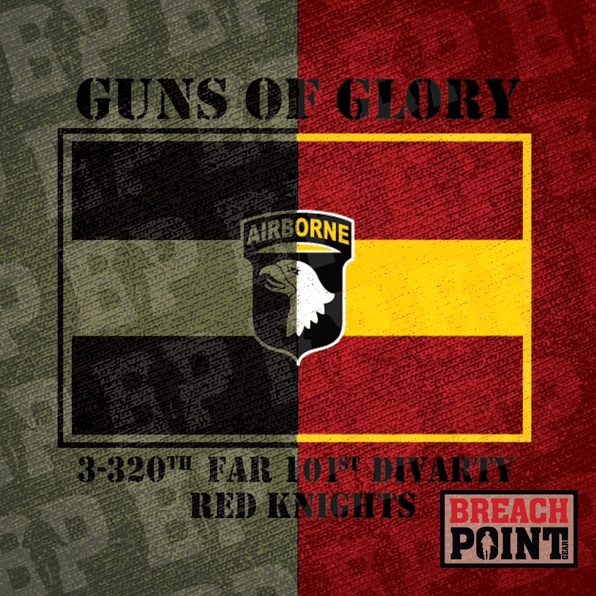 "RED KNIGHTS" 3-320th Field Artillery Regiment - T-Shirt (A04-3)