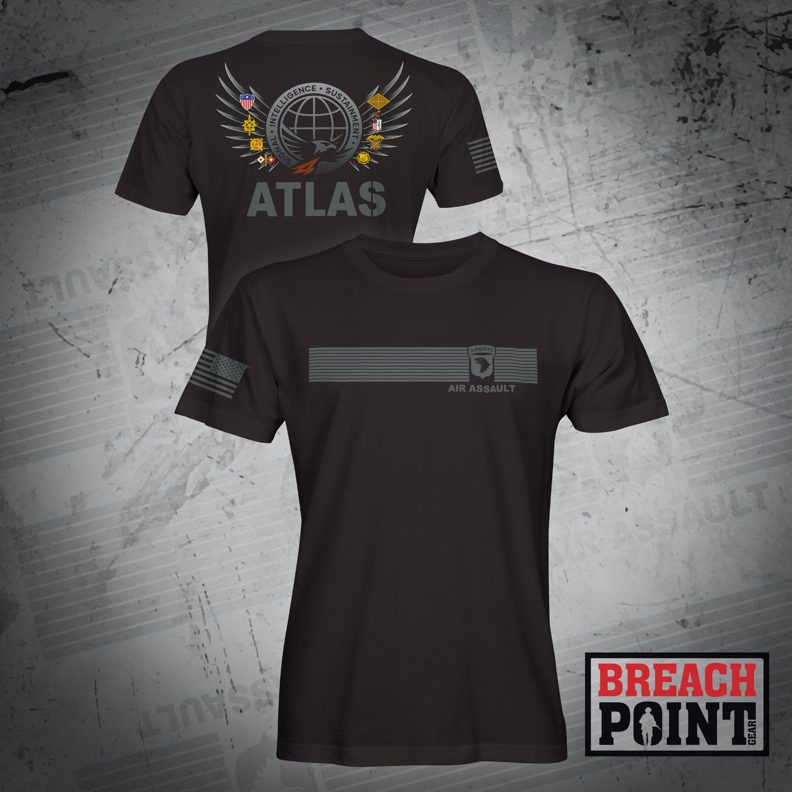 "ATLAS" SIS/Headquarters and Headquarters Battalion, 101st Airborne Division - T-Shirt (B86-3)