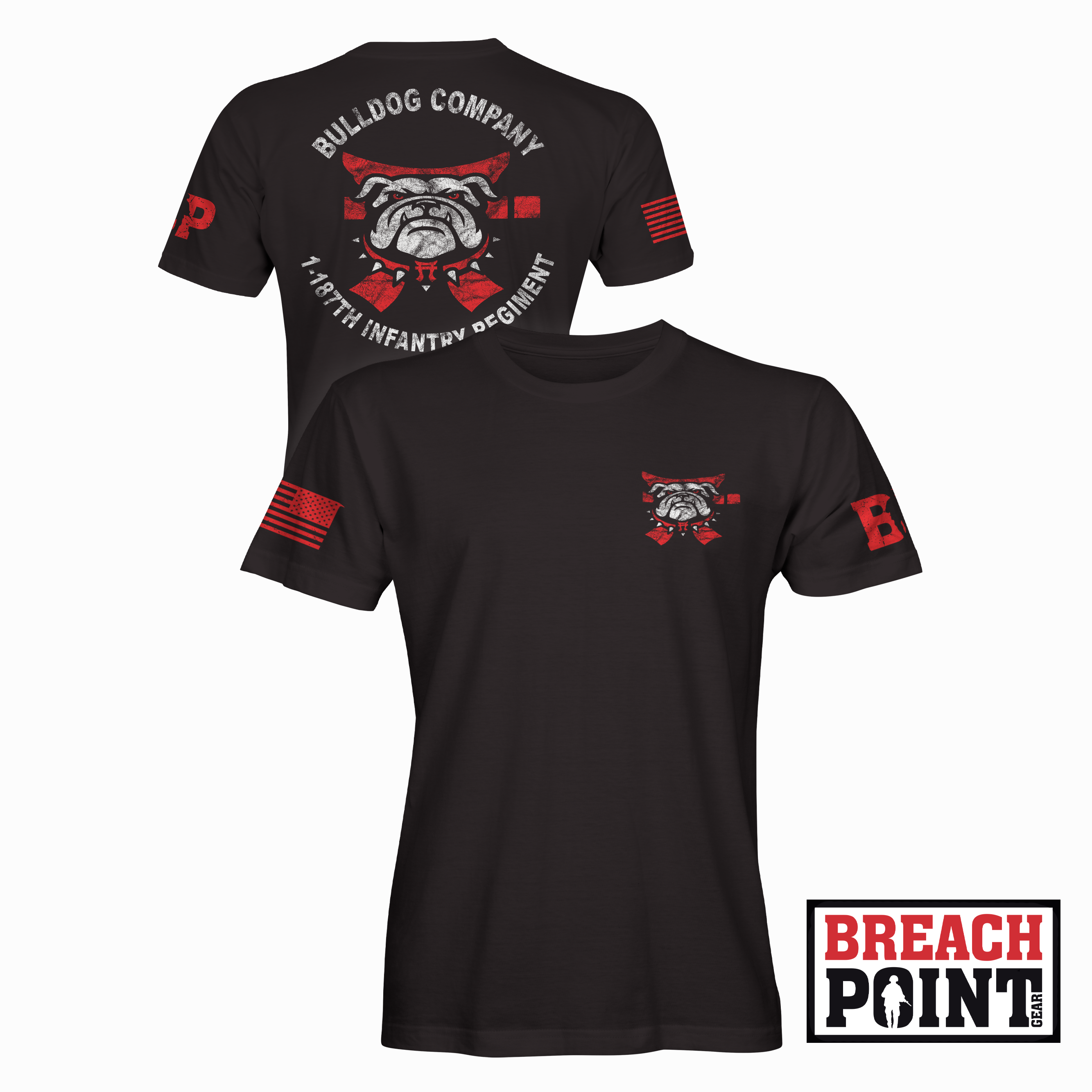 "BULLDOG" B/1-187th Infantry Regiment - T-Shirt (B89-BP)