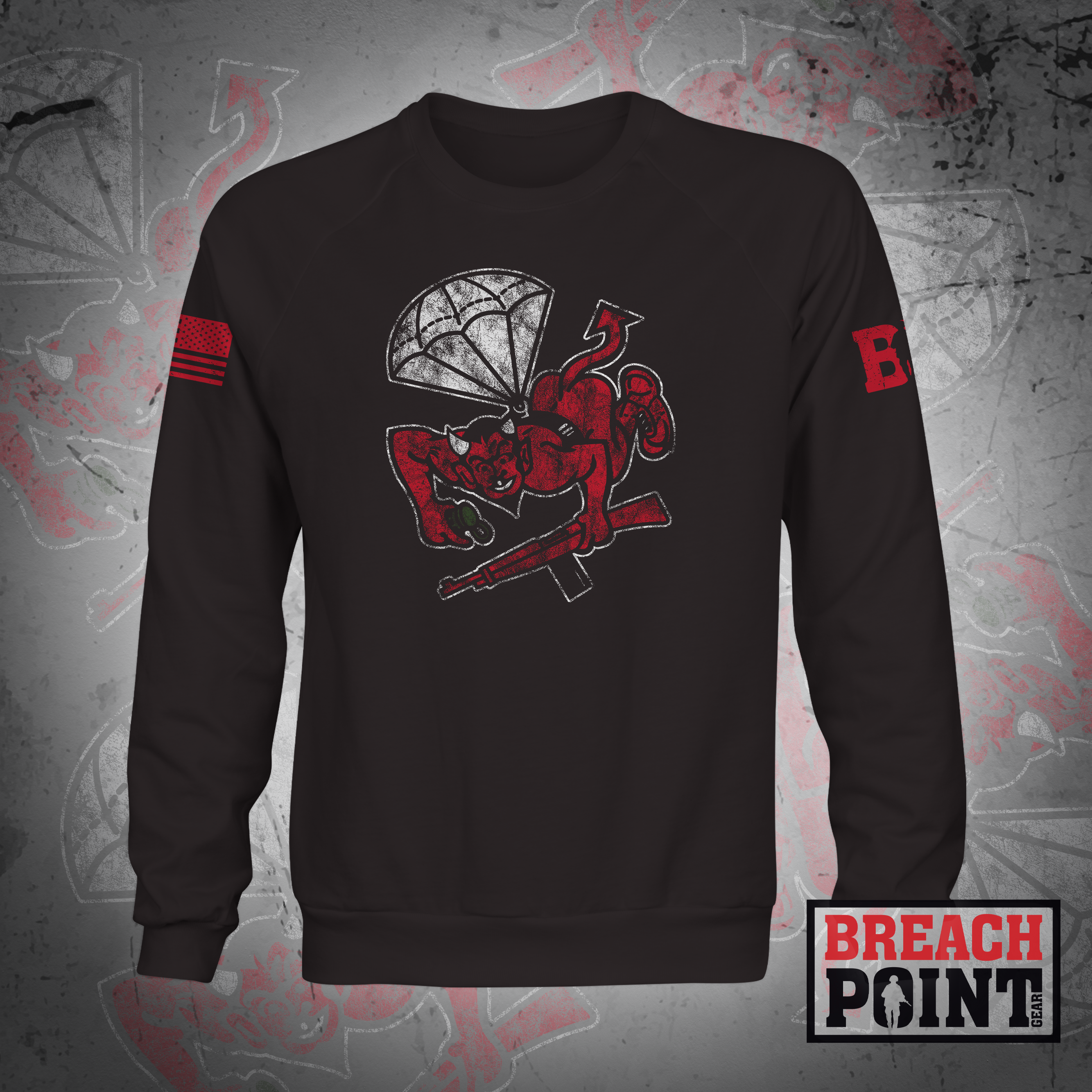 "RED DEVILS" 1-504th Parachute Infantry Regiment - Sweatshirt (A26_BP-2)