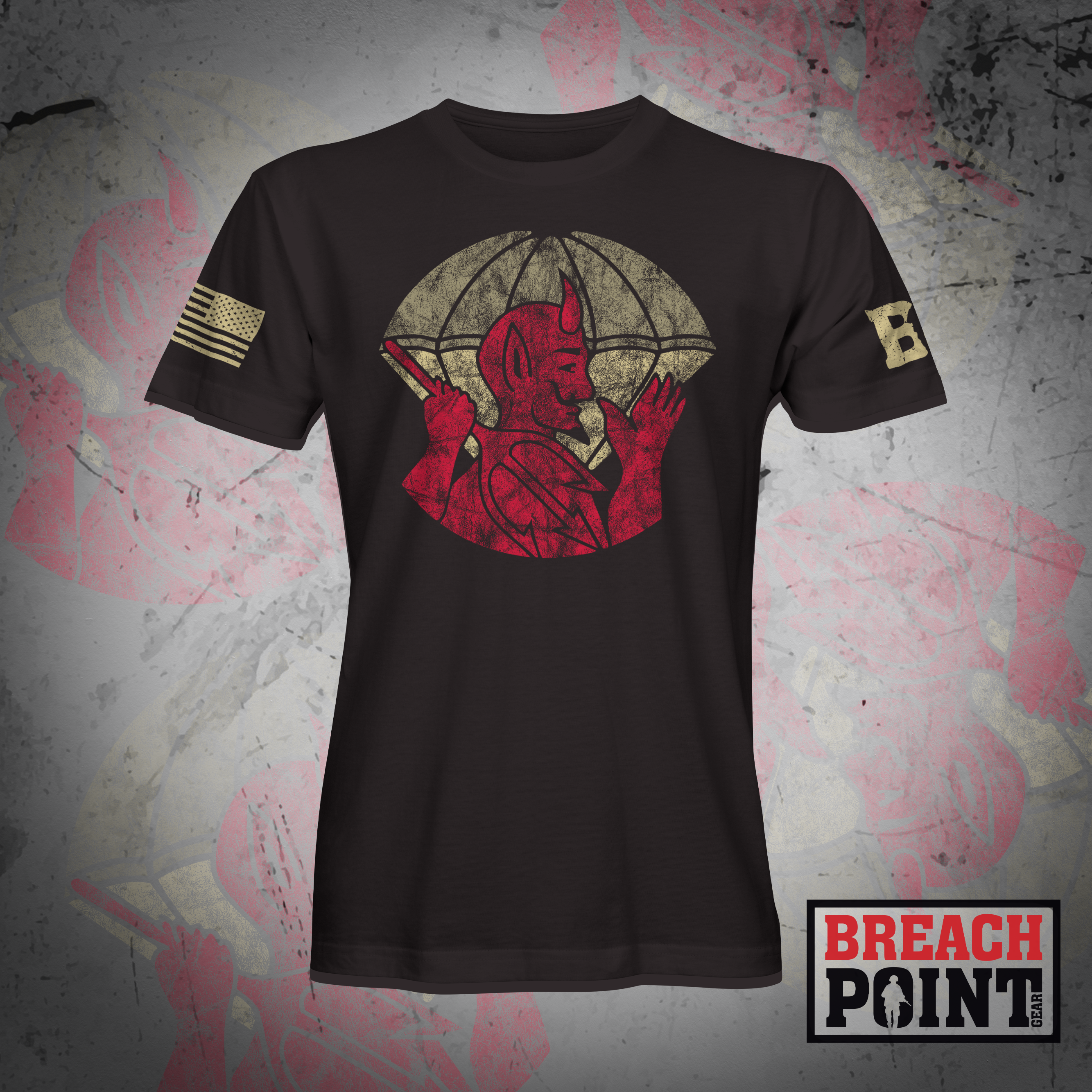 "RED DEVILS" 1-504th Parachute Infantry Regiment - T-Shirt (A26_BP-3)