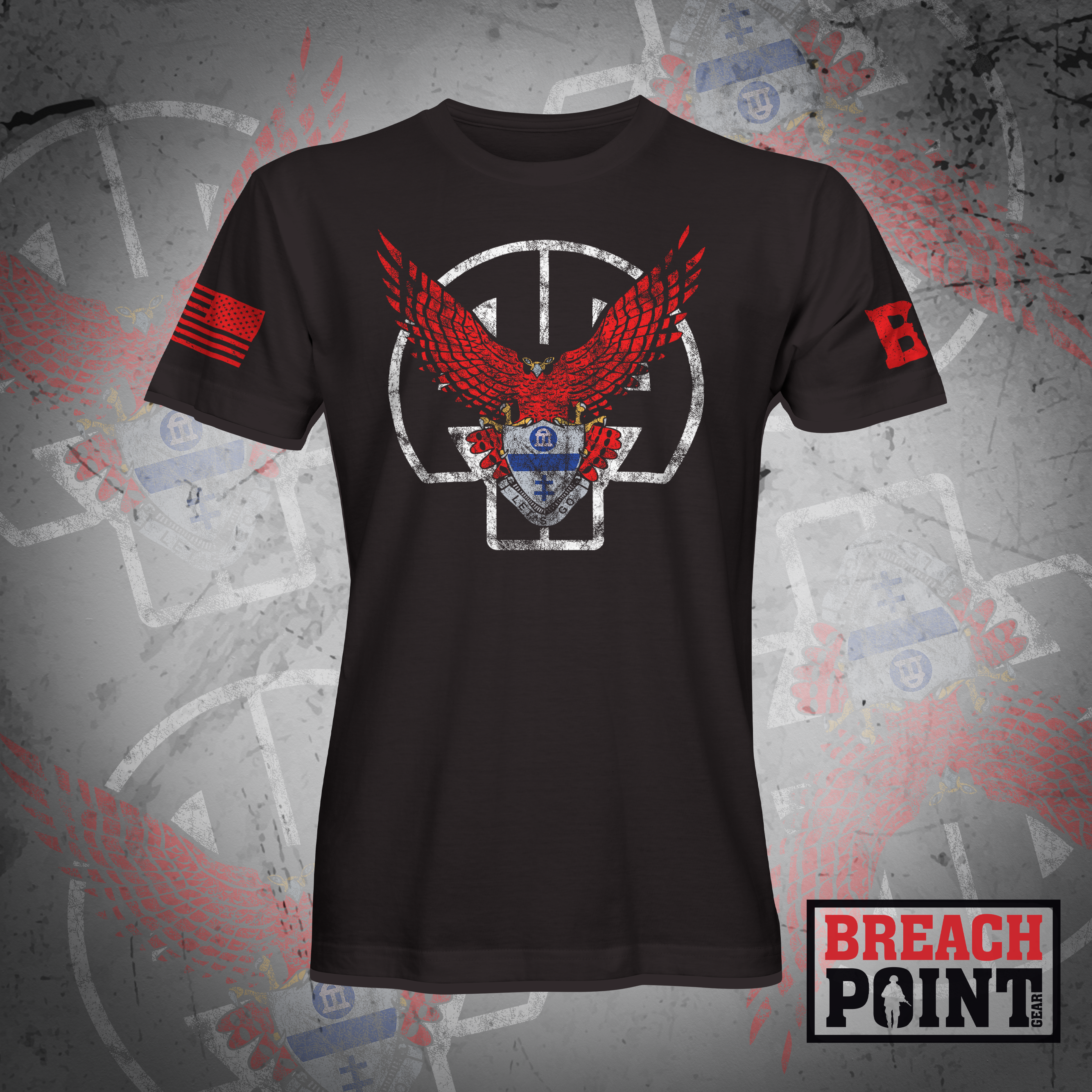 "RED FALCONS" 1-325th Parachute Infantry Regiment - T-Shirt (A29_BP-1)