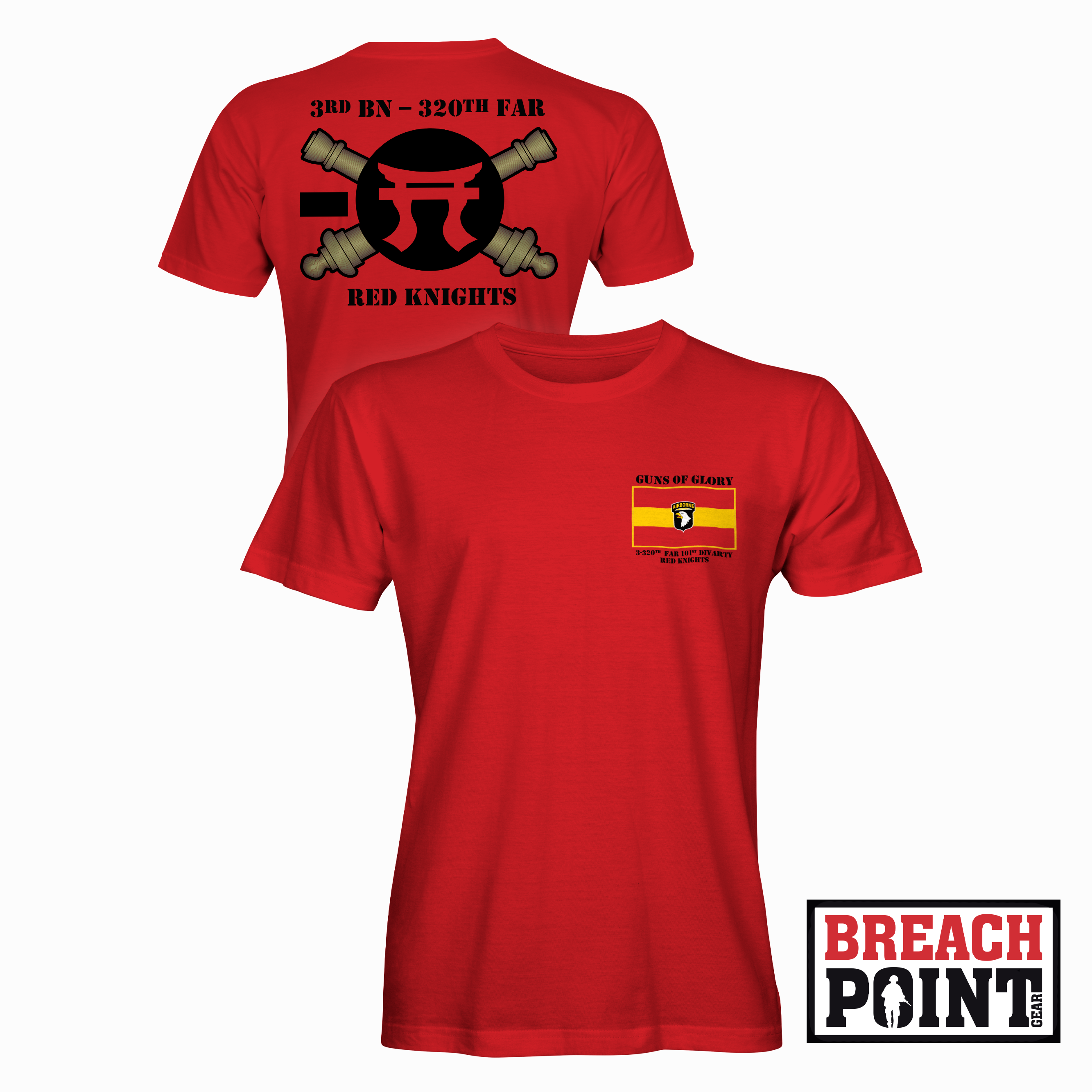 "RED KNIGHTS" 3-320th Field Artillery Regiment - T-Shirt (A04-3)