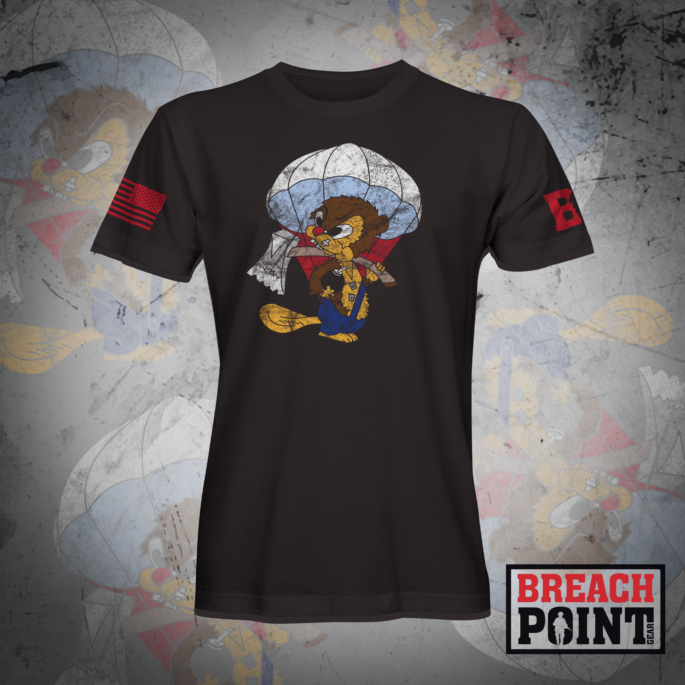 "SKY BEAVERS" 127th Engineer Battalion - T-Shirt (A25_BP-1)