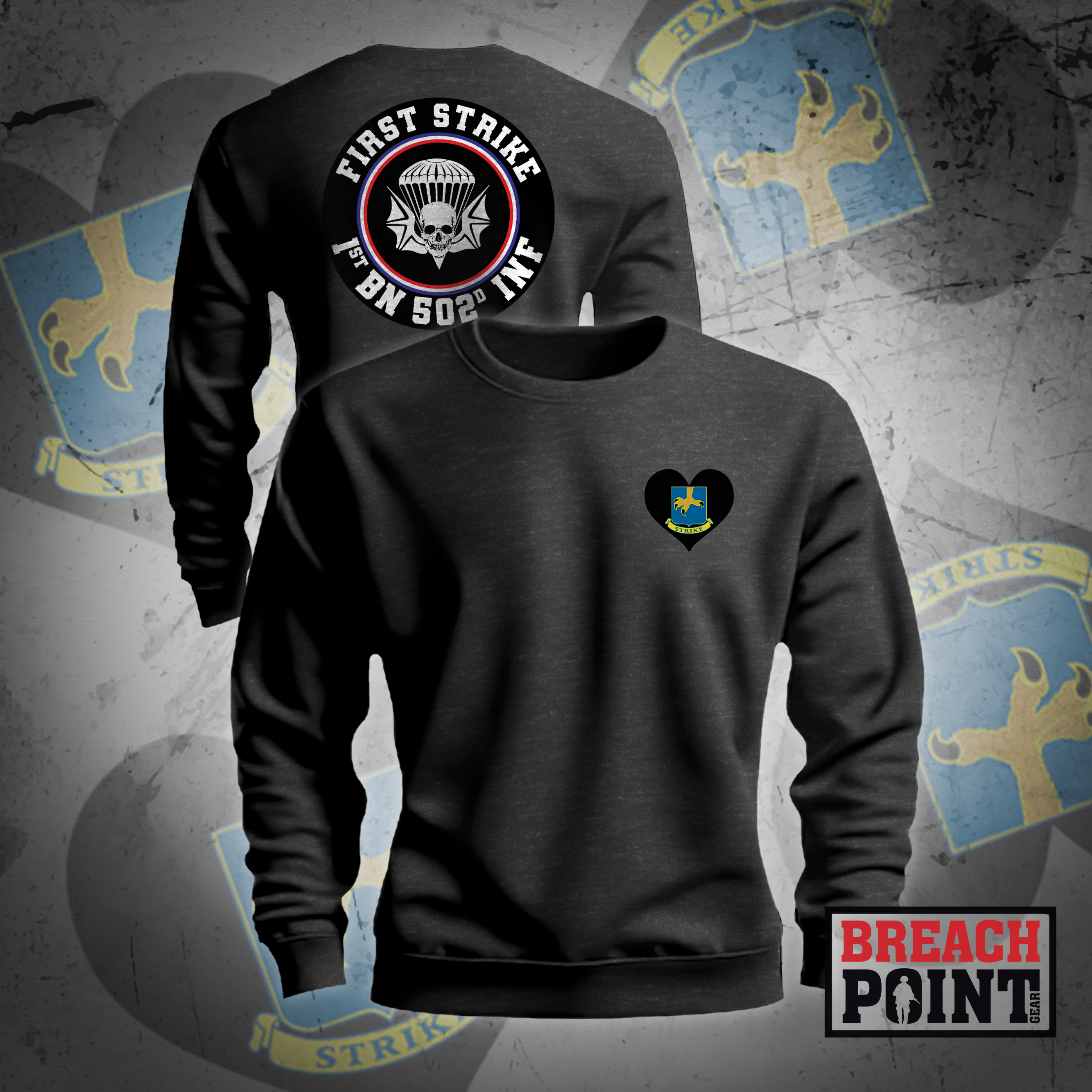 "FIRST STRIKE" 1-502nd Infantry Regiment - Sweatshirt (1)