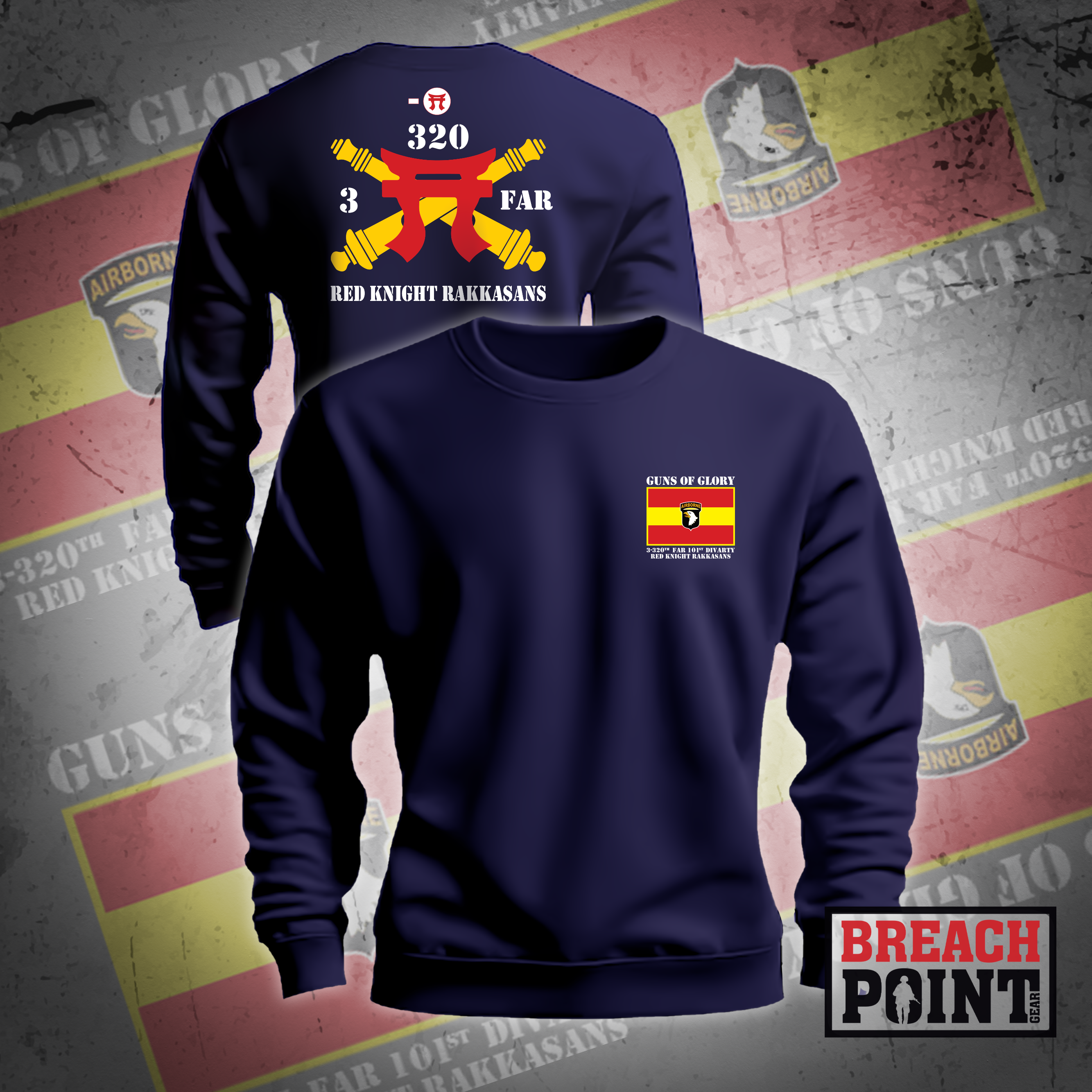 "RED KNIGHTS" 3-320th Field Artillery Regiment - Sweatshirt (A04-1)