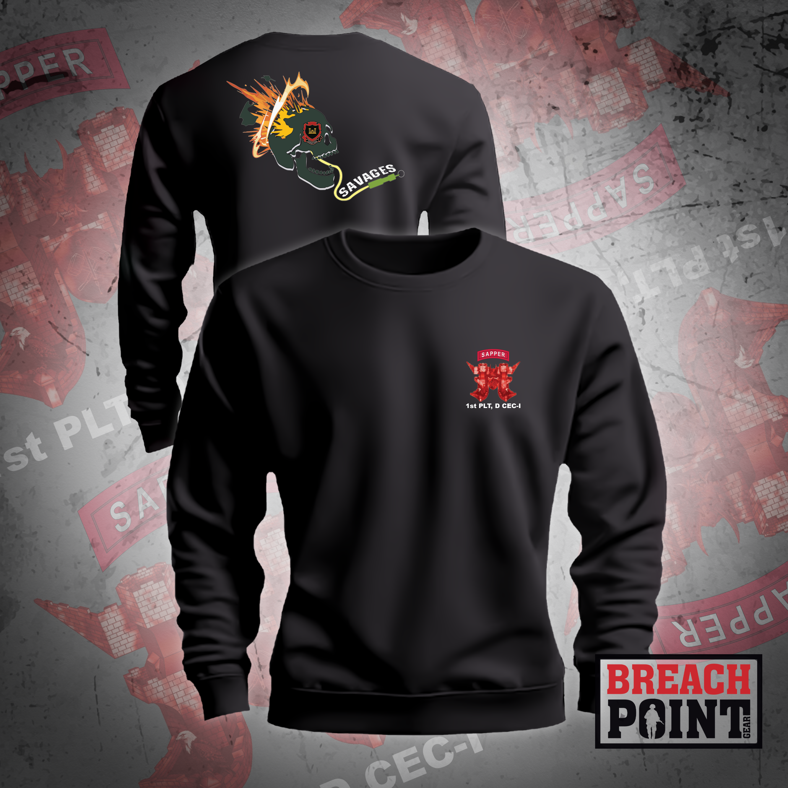 "SAVAGES" 1/D CEC-I/326th Division Engineer Battalion - Sweatshirt