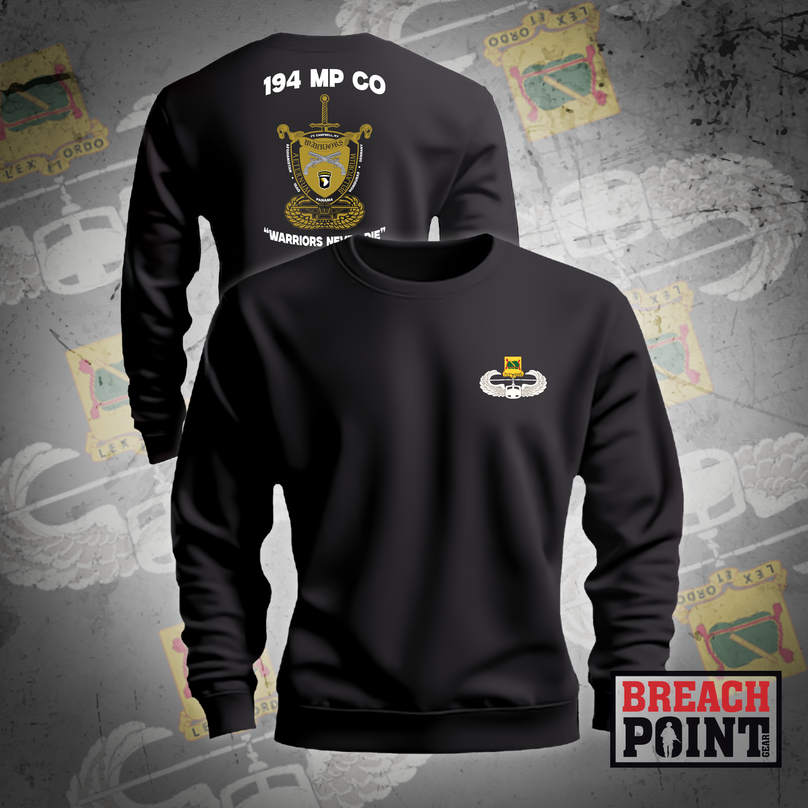 "WARRIORS" 194th Military Police Company - Sweatshirt (Color)
