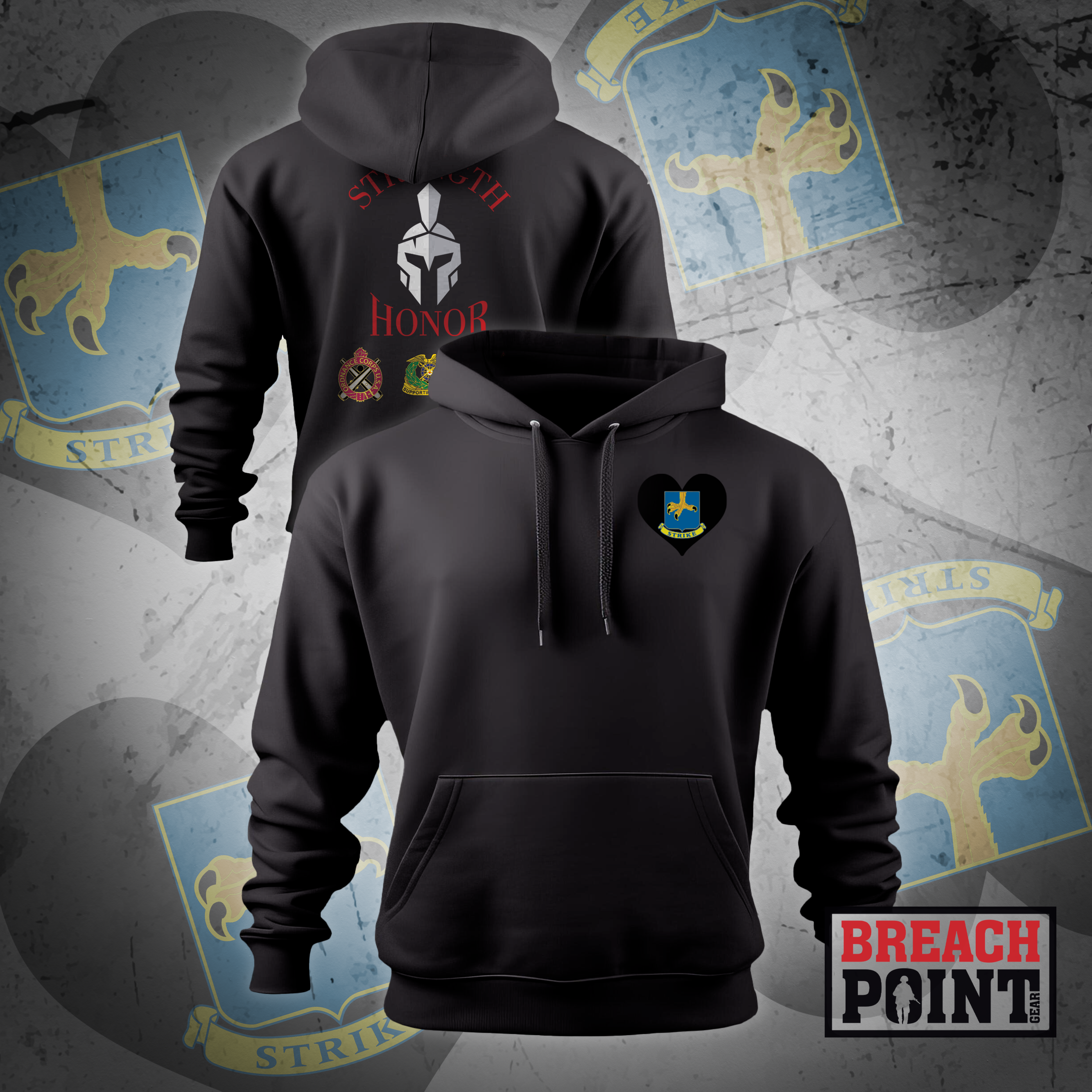 "STRENGTH & HONOR" A/526th Light Support Battalion - Hoodie