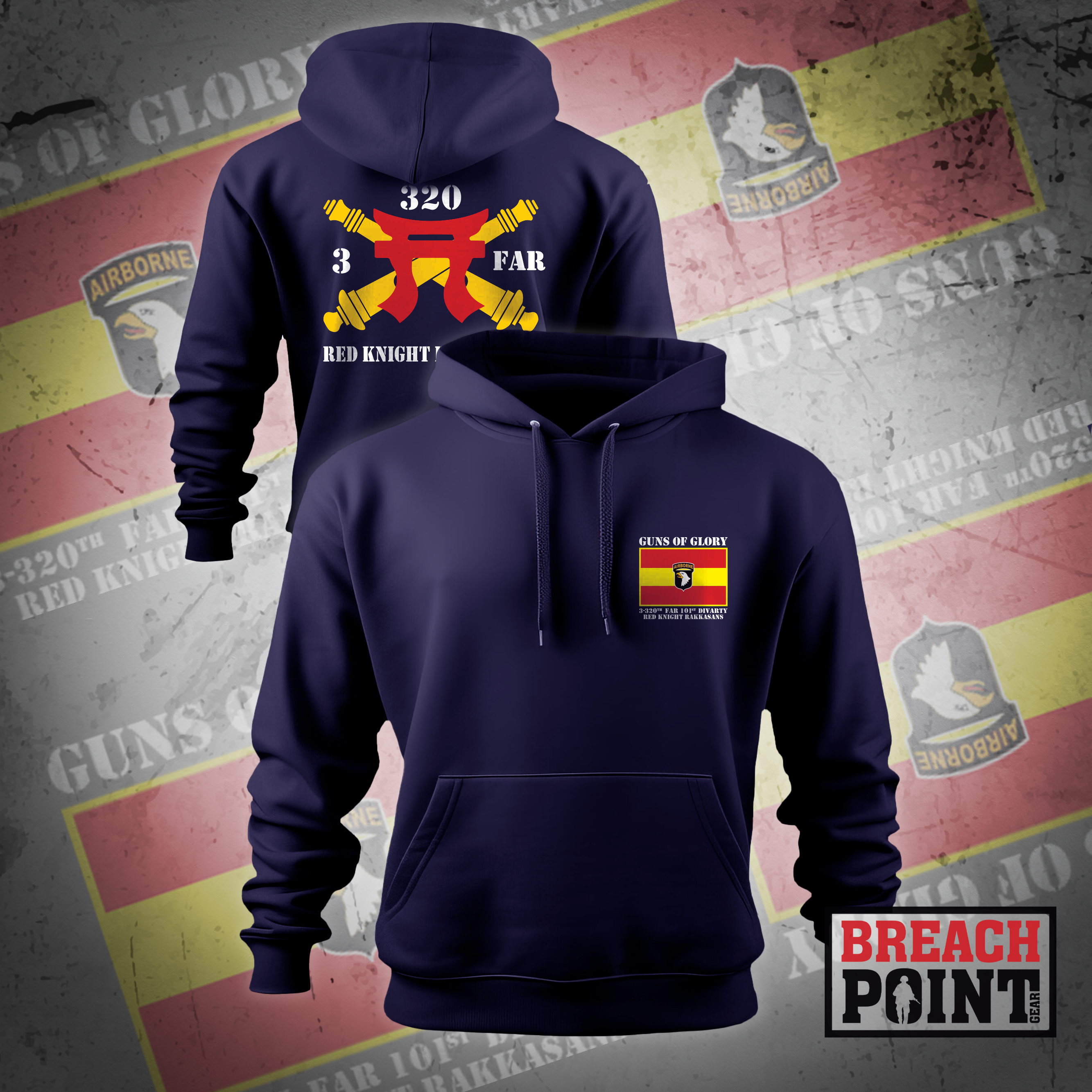 "RED KNIGHTS" 3-320th Field Artillery Regiment - Hoodie