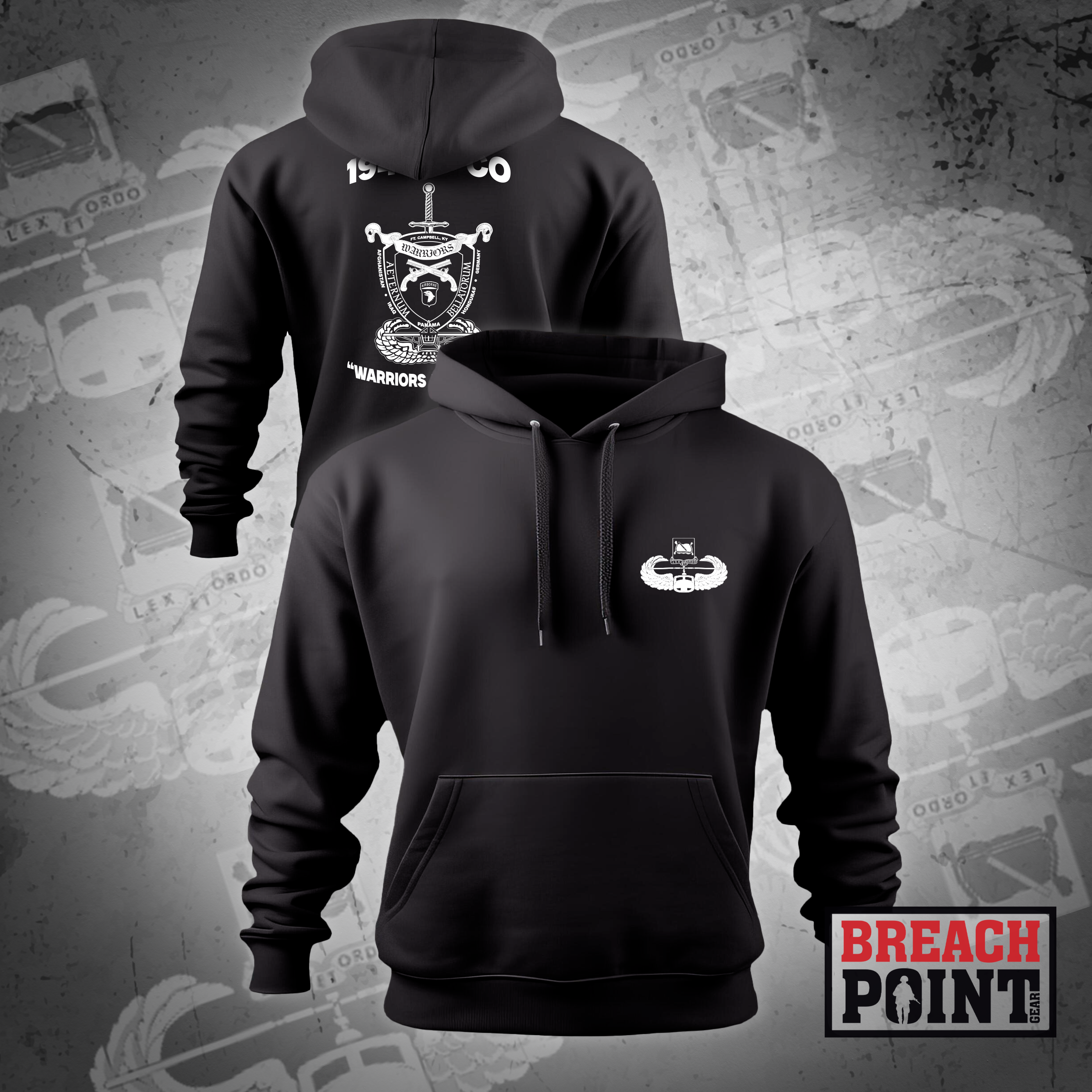 "WARRIORS" 194th Military Police Company - Hoodie (White)