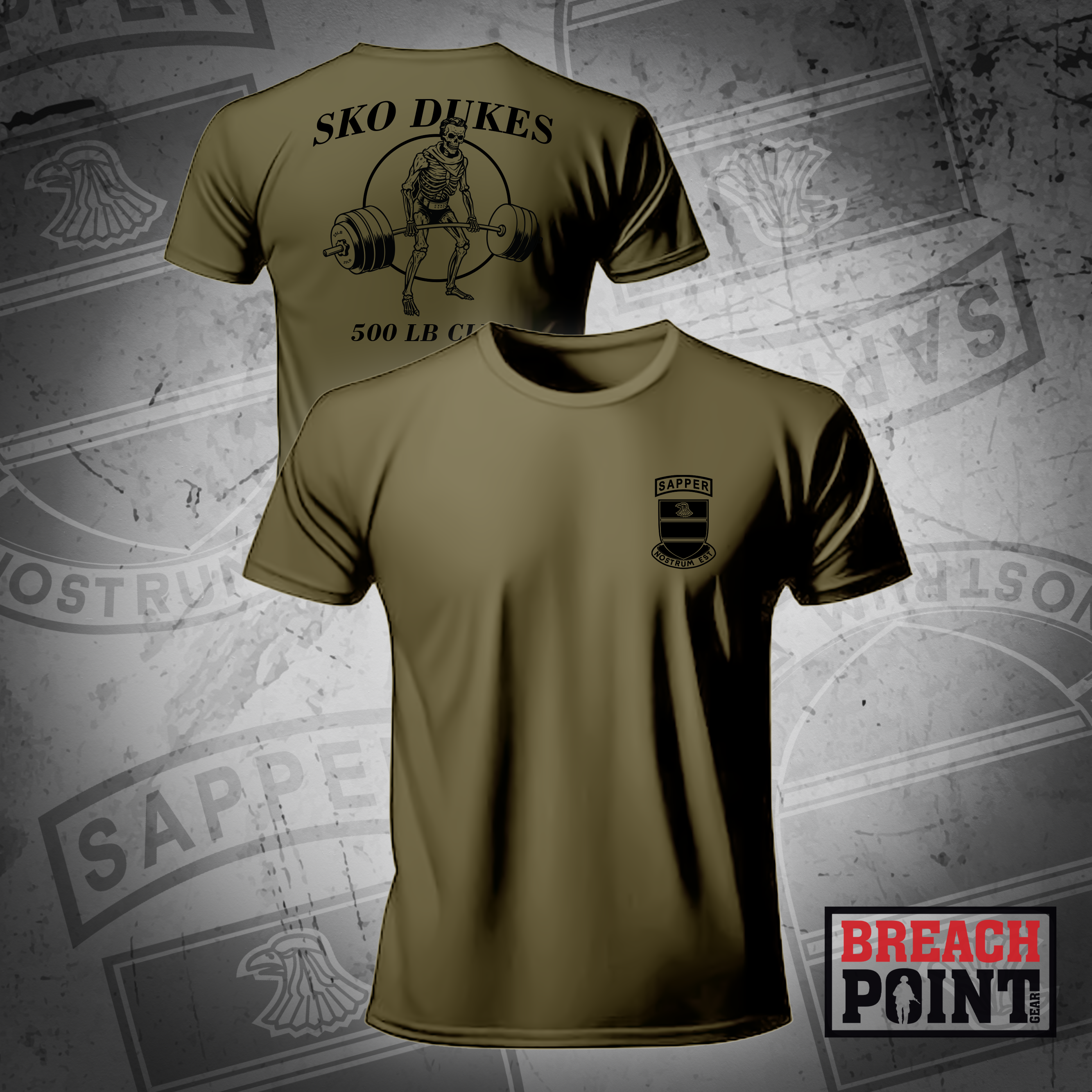 "DUKE" B/326th Division Engineer Brigade - Military Tee (500lb)