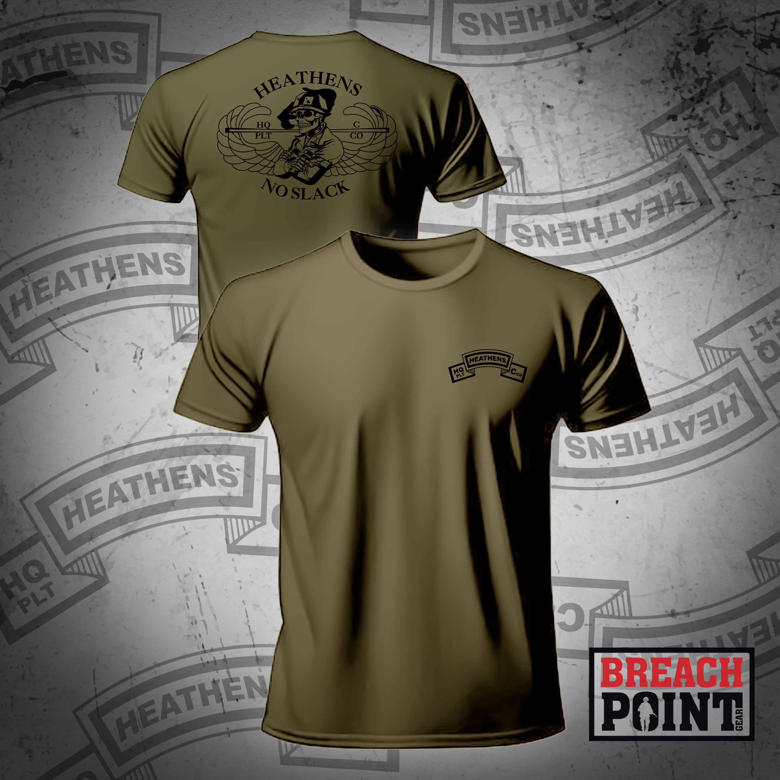 "HEATHENS" HQ/C/2-327th Infantry Regiment - Military Tee
