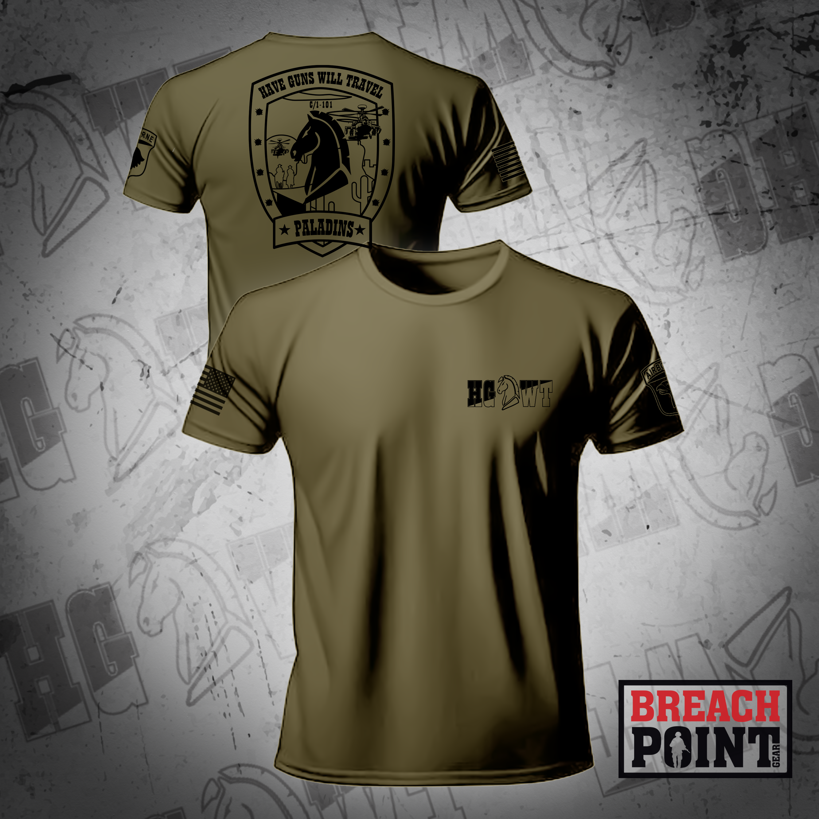 "PALADINS" C/1-101 Combat Aviation Brigade - Military Tee