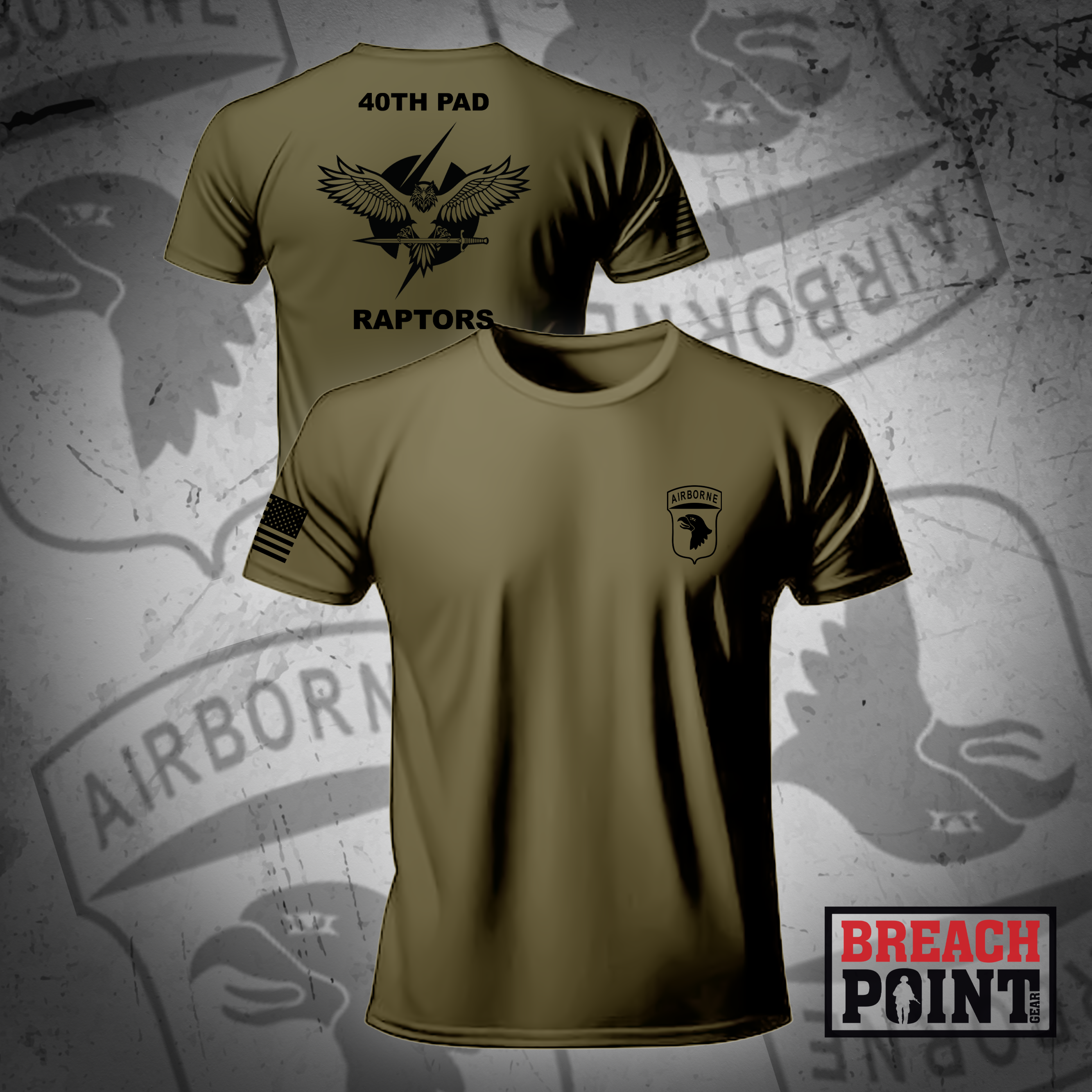 "RAPTORS" 40th PAD/101st Headquarters and Headquarters Battalion - Military Tee