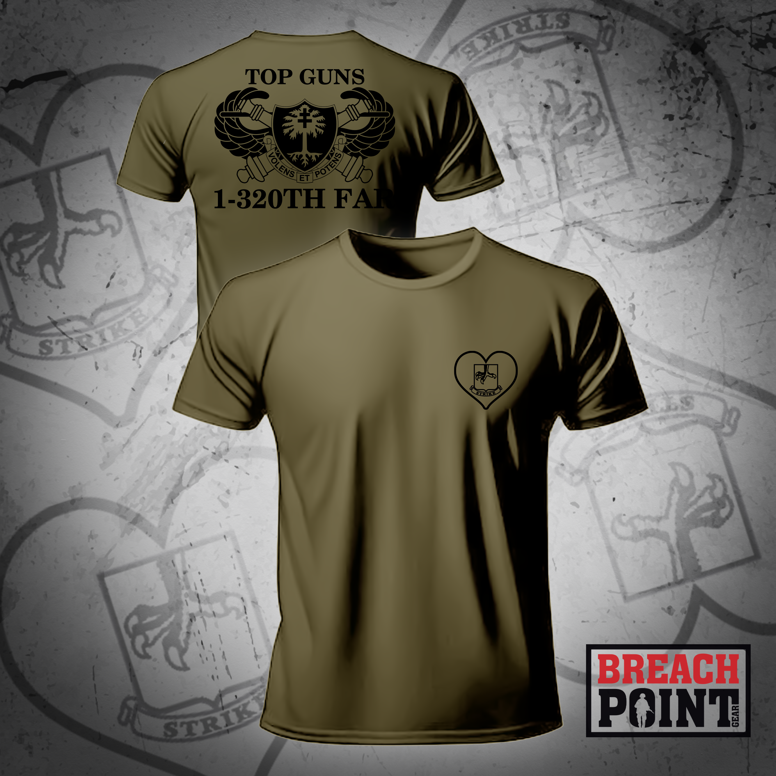 "TOP GUNS" 1-320th Field Artillery Regiment - Military Tee
