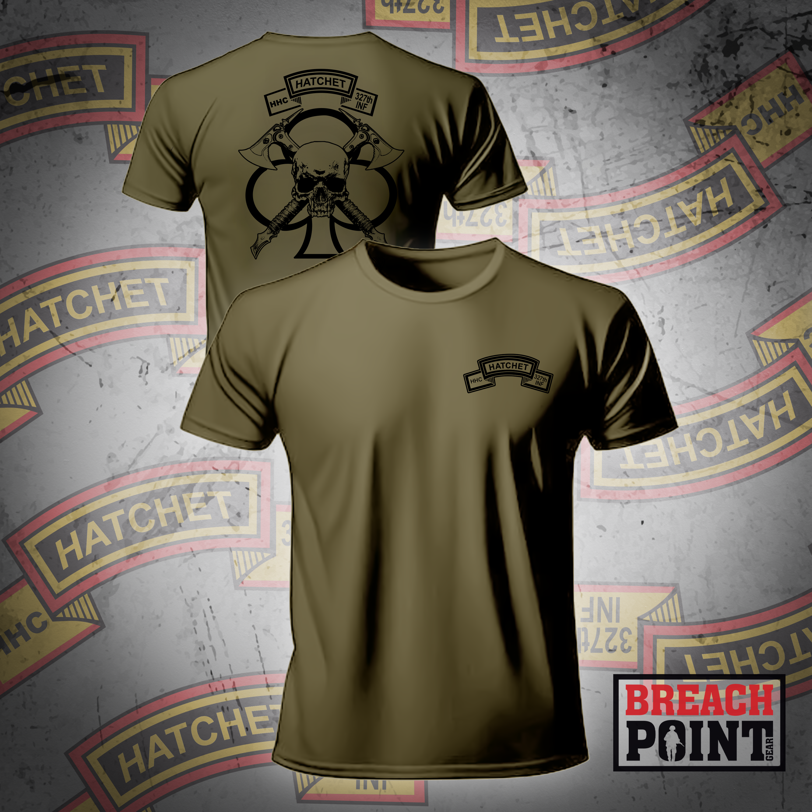 "HATCHET" HHC, 2-327th Infantry Regiment - Military Tee (1)